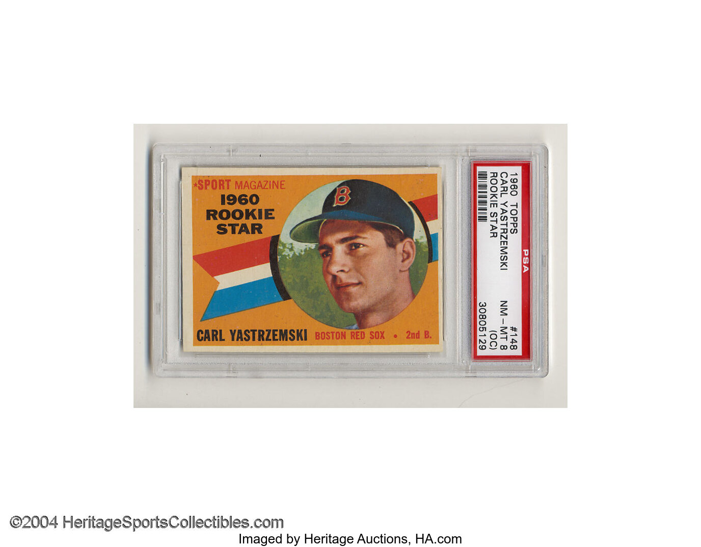 1960 TOPPS CARL YASTRZEMSKI #148 ROOKIE STAR NM/MT PSA 8 (OC)... | Lot  #12042 | Heritage Auctions