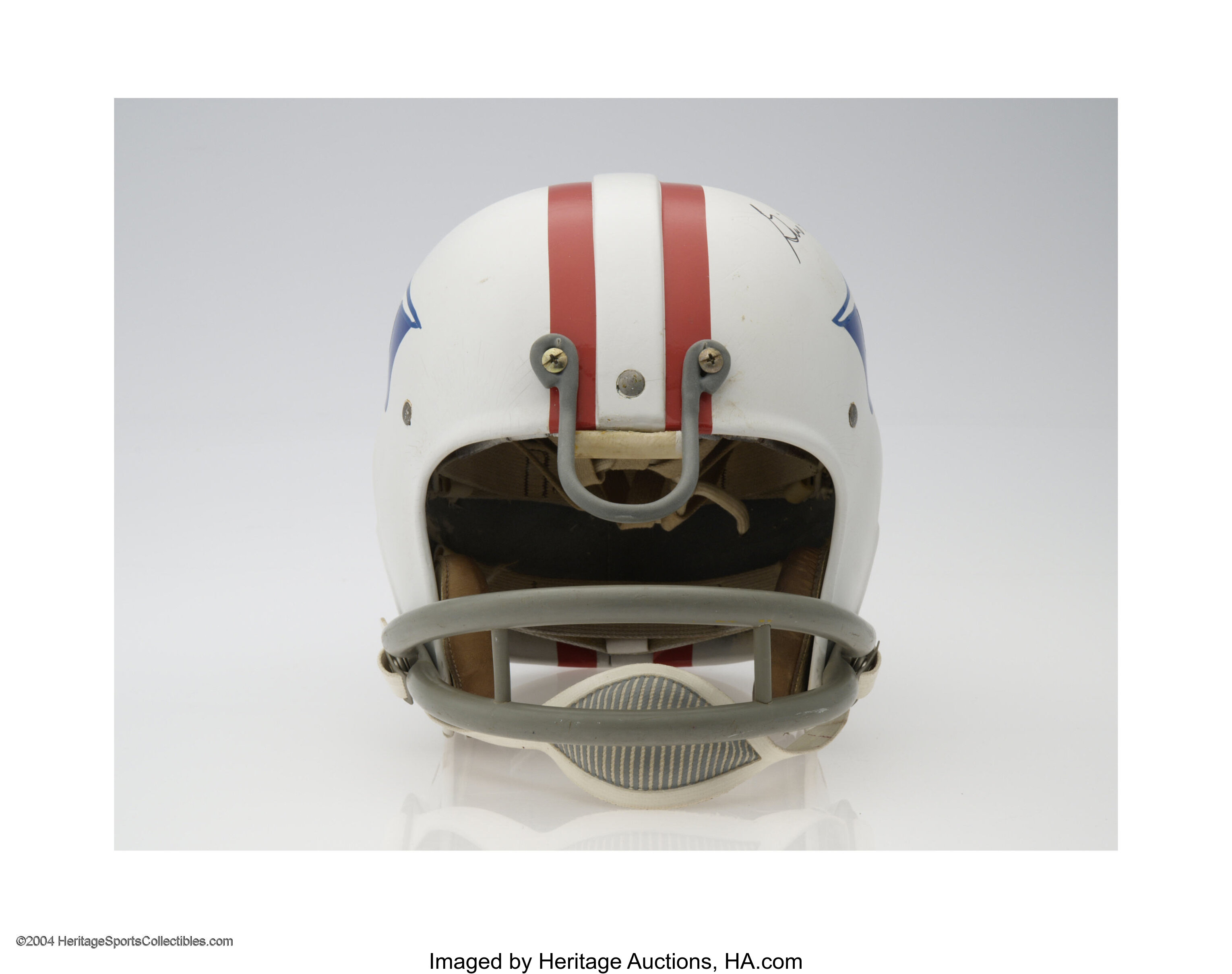 Boston Patriots 1960 Reproduction Helmet Autographed By Gino , Lot  #12191