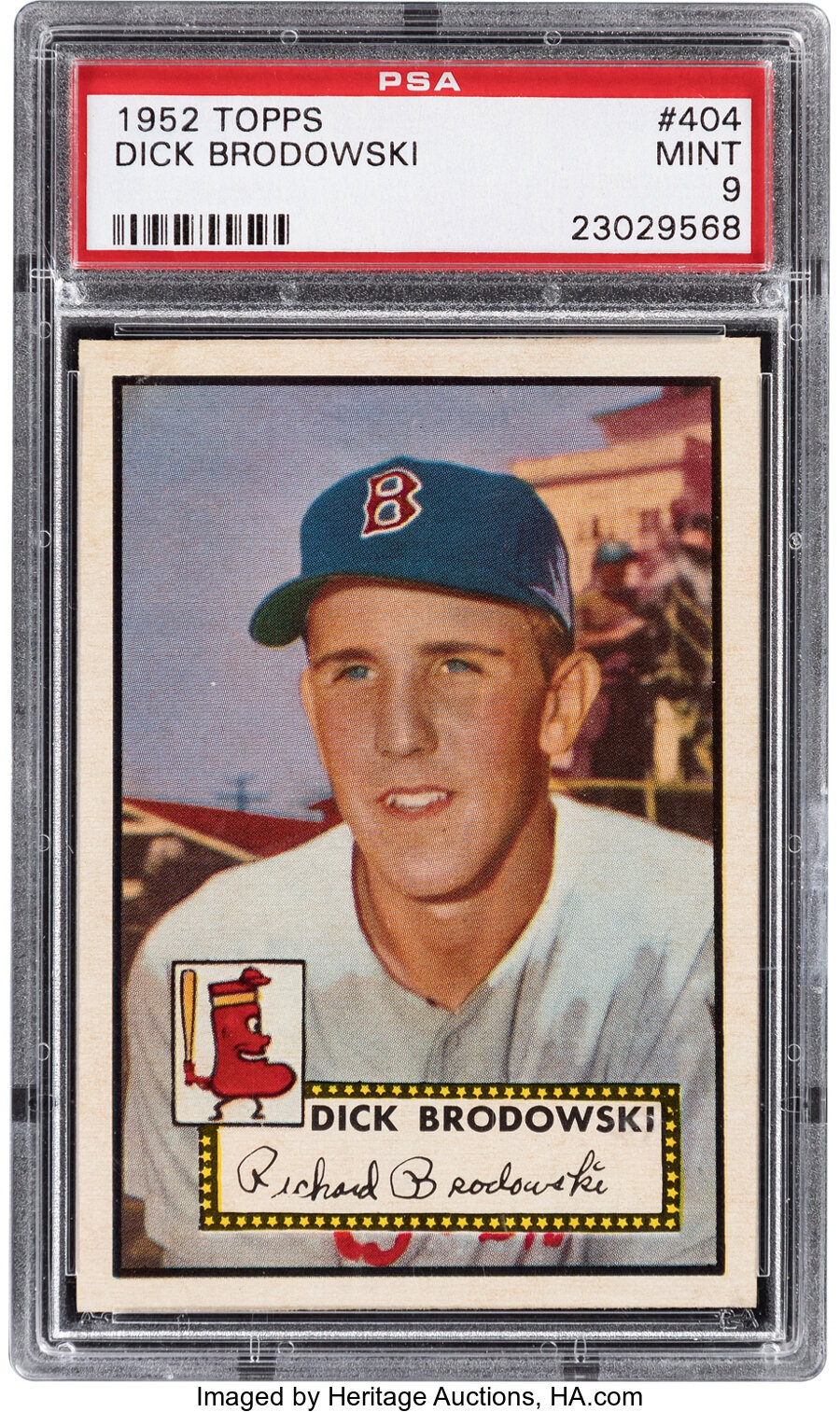 1952 Topps Dick Brodowski #404 PSA Mint 9 - Pop Four, None Higher!