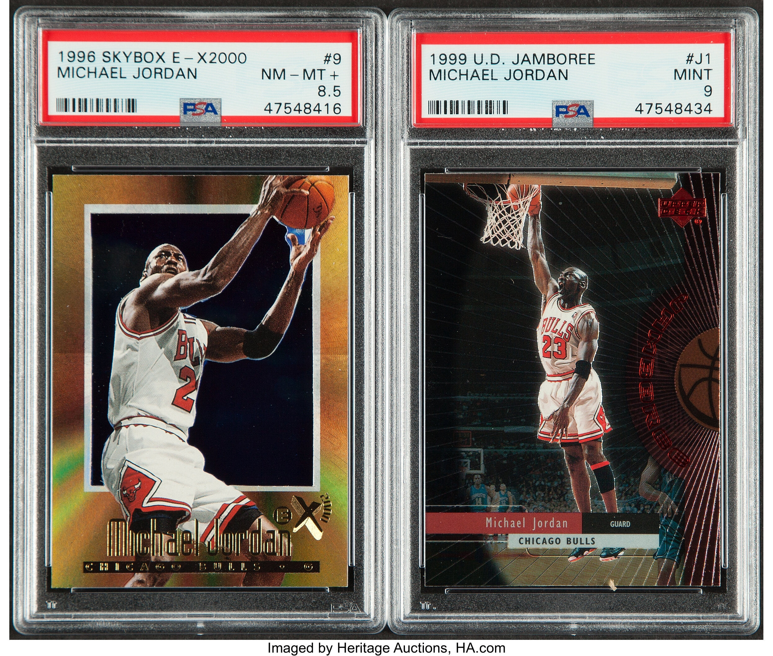 1996 Skybox E X 00 1999 U D Jamboree Michael Jordan Psa Graded Lot 431 Heritage Auctions