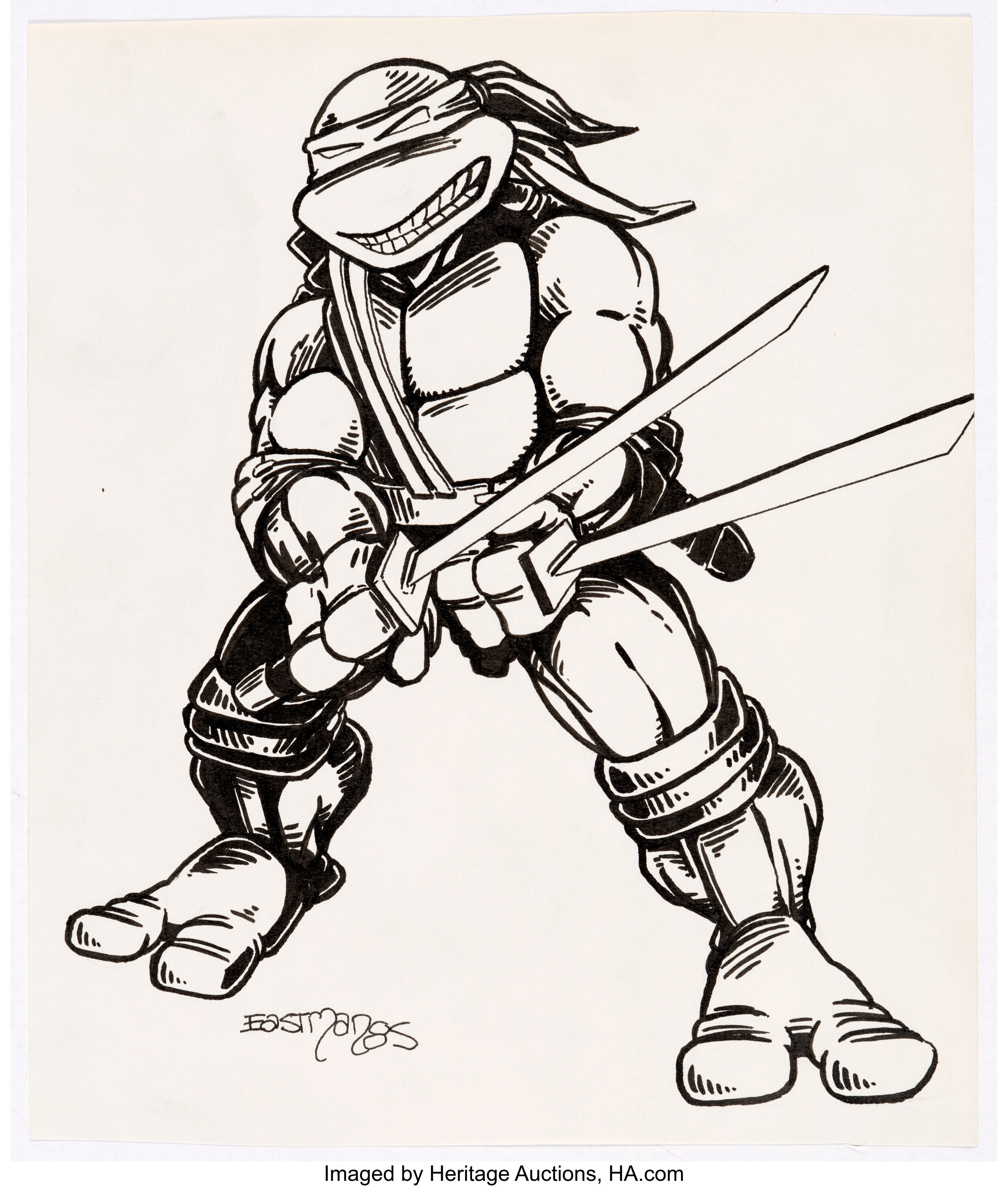 Kevin Eastman - Leonardo (TMNT) Illustration Original Art | Lot #11653 ...