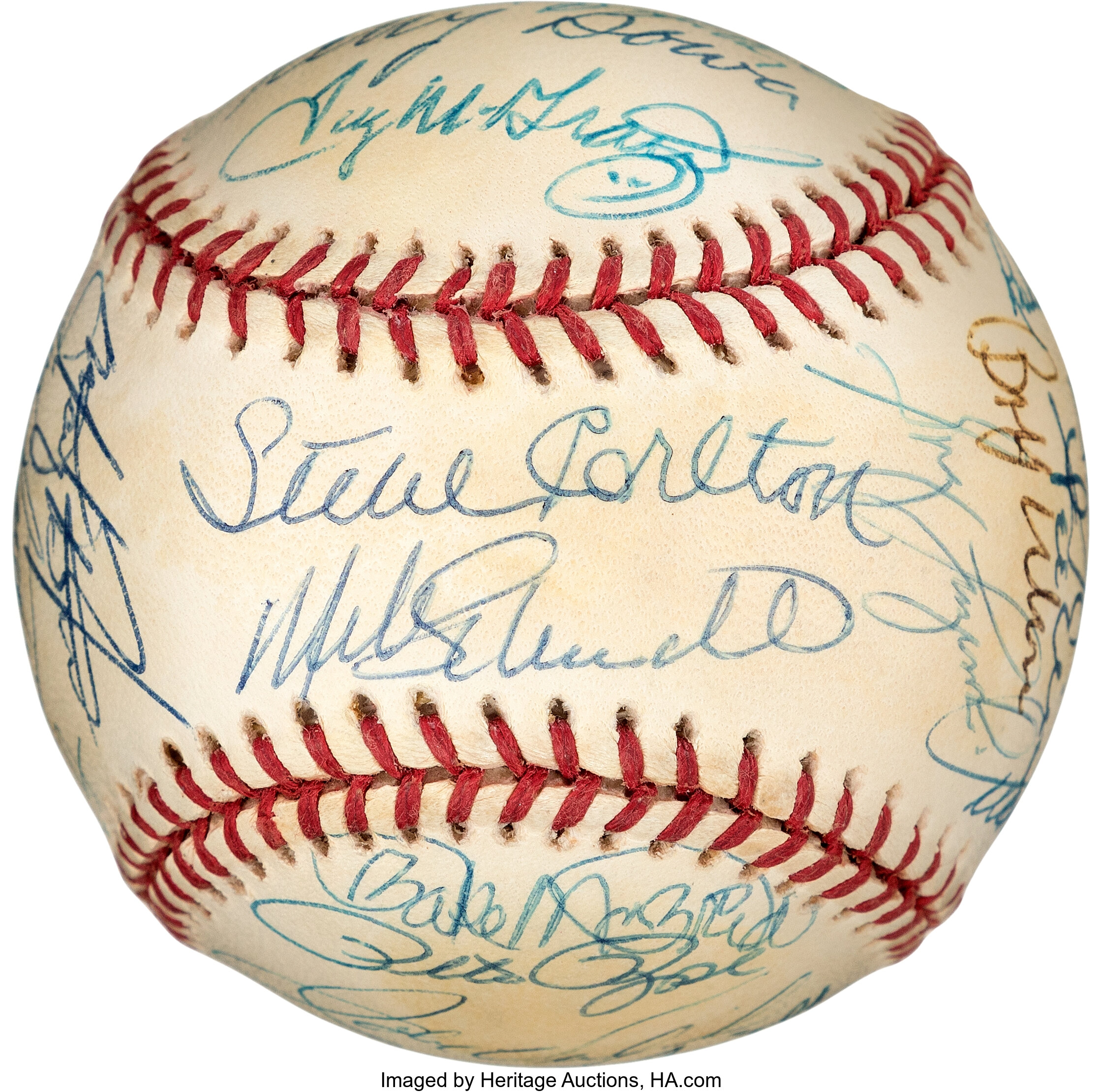 PETE ROSE MIKE SCHMIDT STEVE CARLTON AUTOGRAPHED 1980 PHILLIES