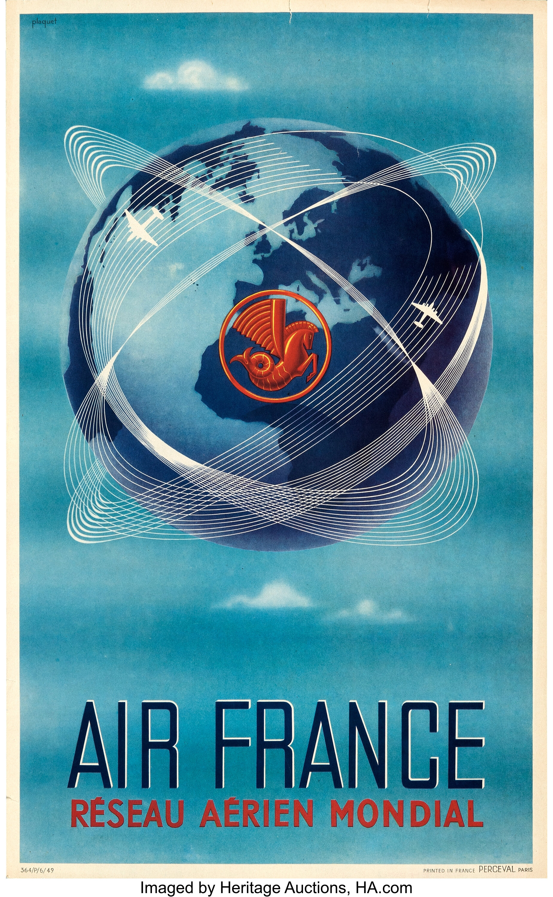 air-france-1949-rolled-very-fine-french-travel-poster-12-x-lot