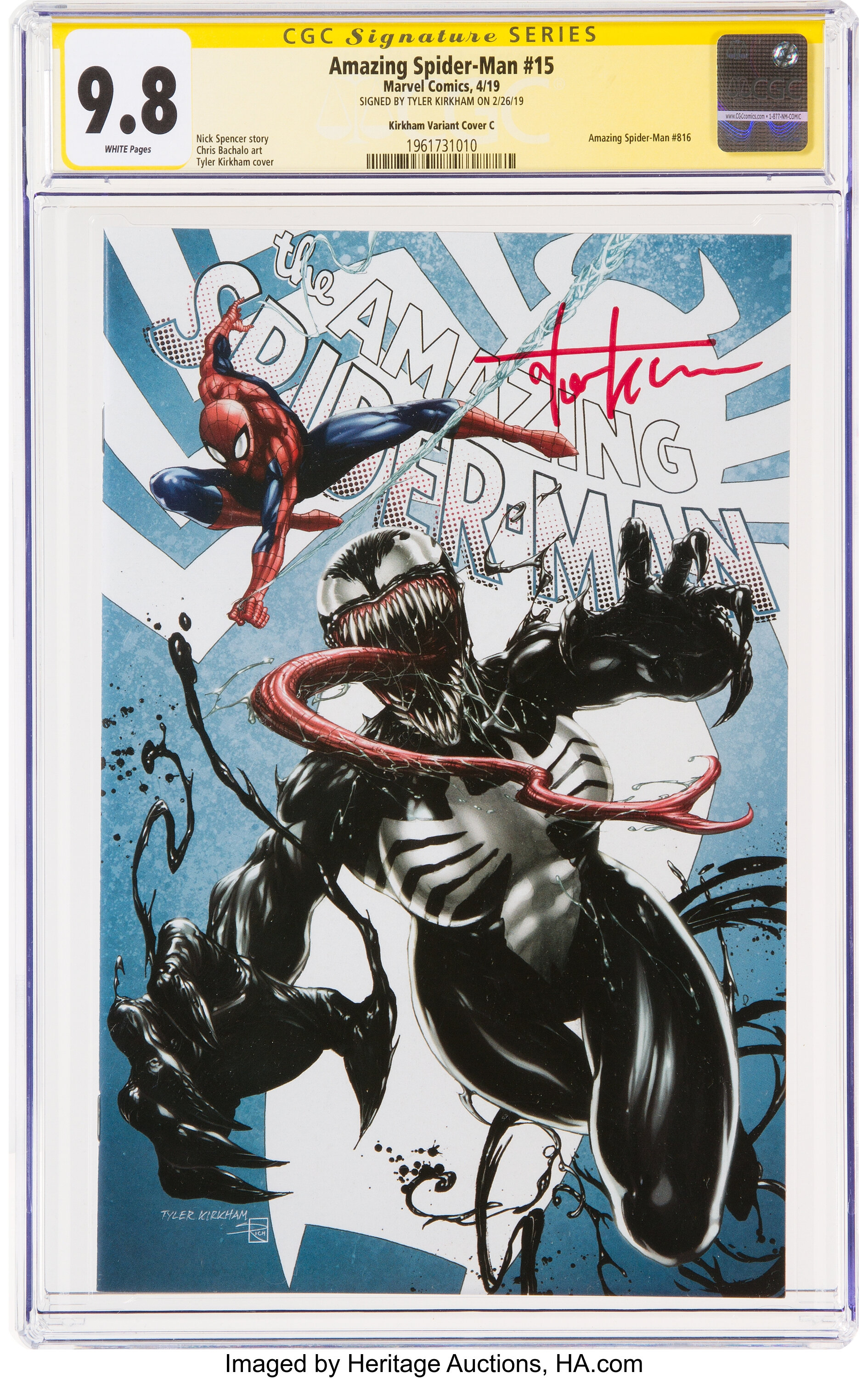 AMAZING SPIDER-MAN #1 (TYLER KIRKHAM EXCLUSIVE VARIANT) Comic Book ~ Marvel