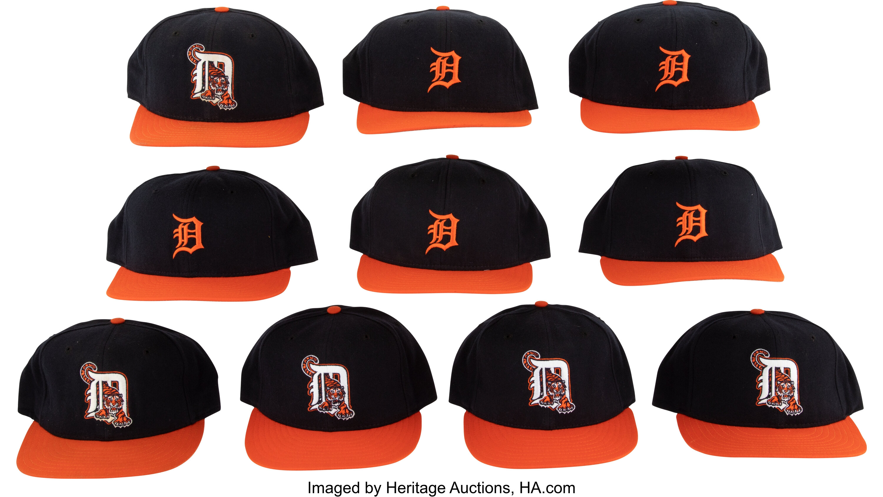 Mid 1990's Detroit Tigers Game Worn Caps Lot of 10.  (Total: 10, Lot  #60436