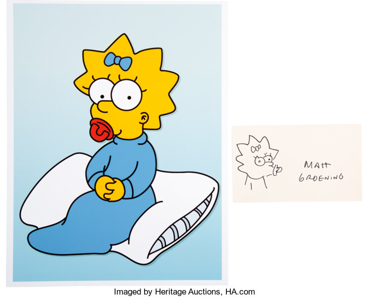 Matt Groening Autograph Signed Sketch Simpson Collage Photo 