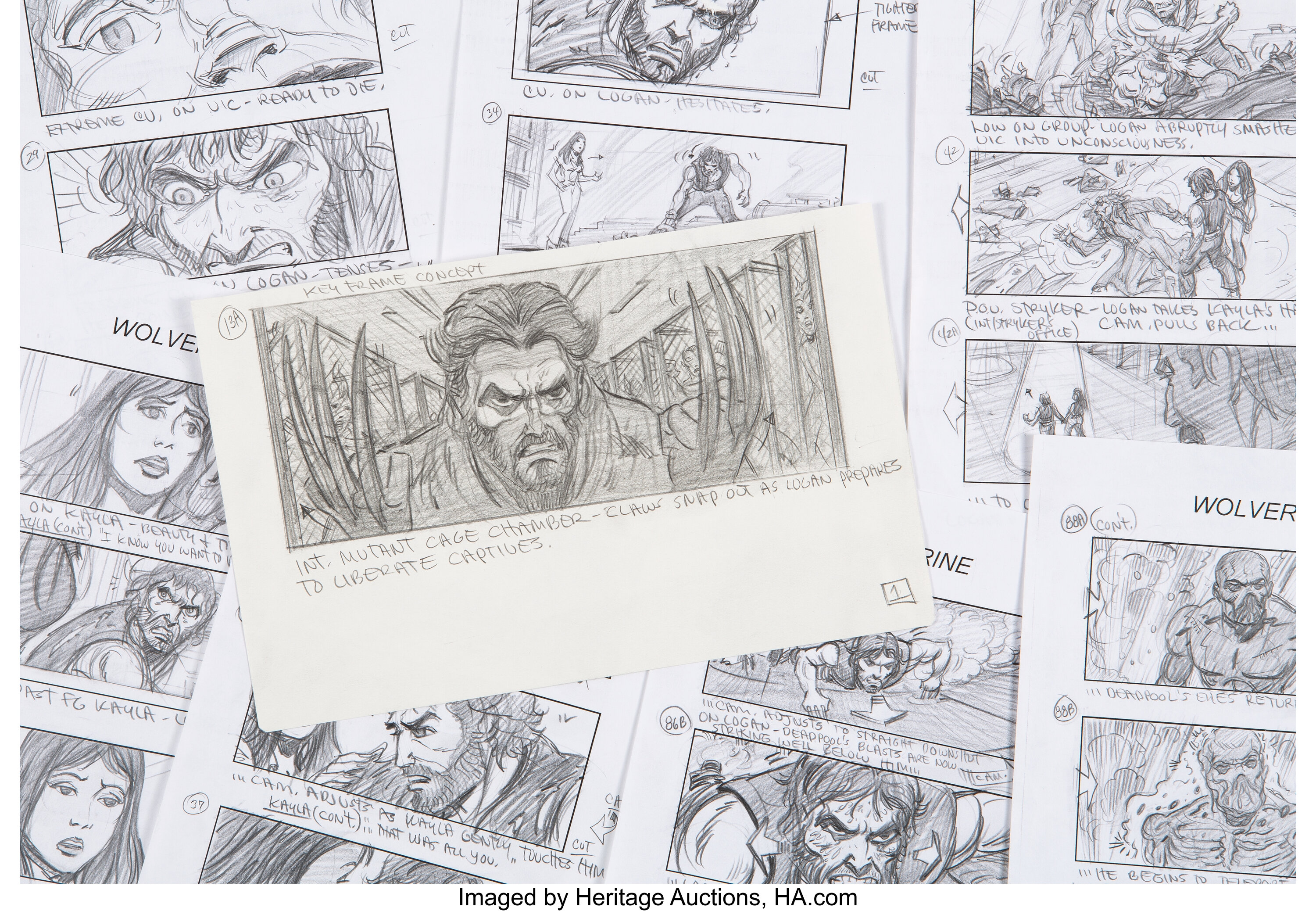 X-Men Origins: Wolverine Storyboards Original Art Group of 22 (20th ...