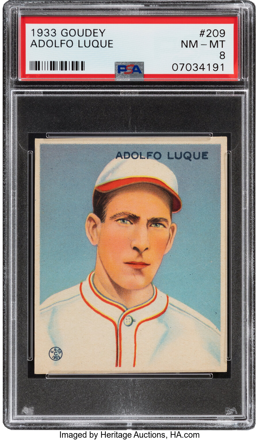 1933 Goudey Adolfo Luque #209 PSA NM-MT 8