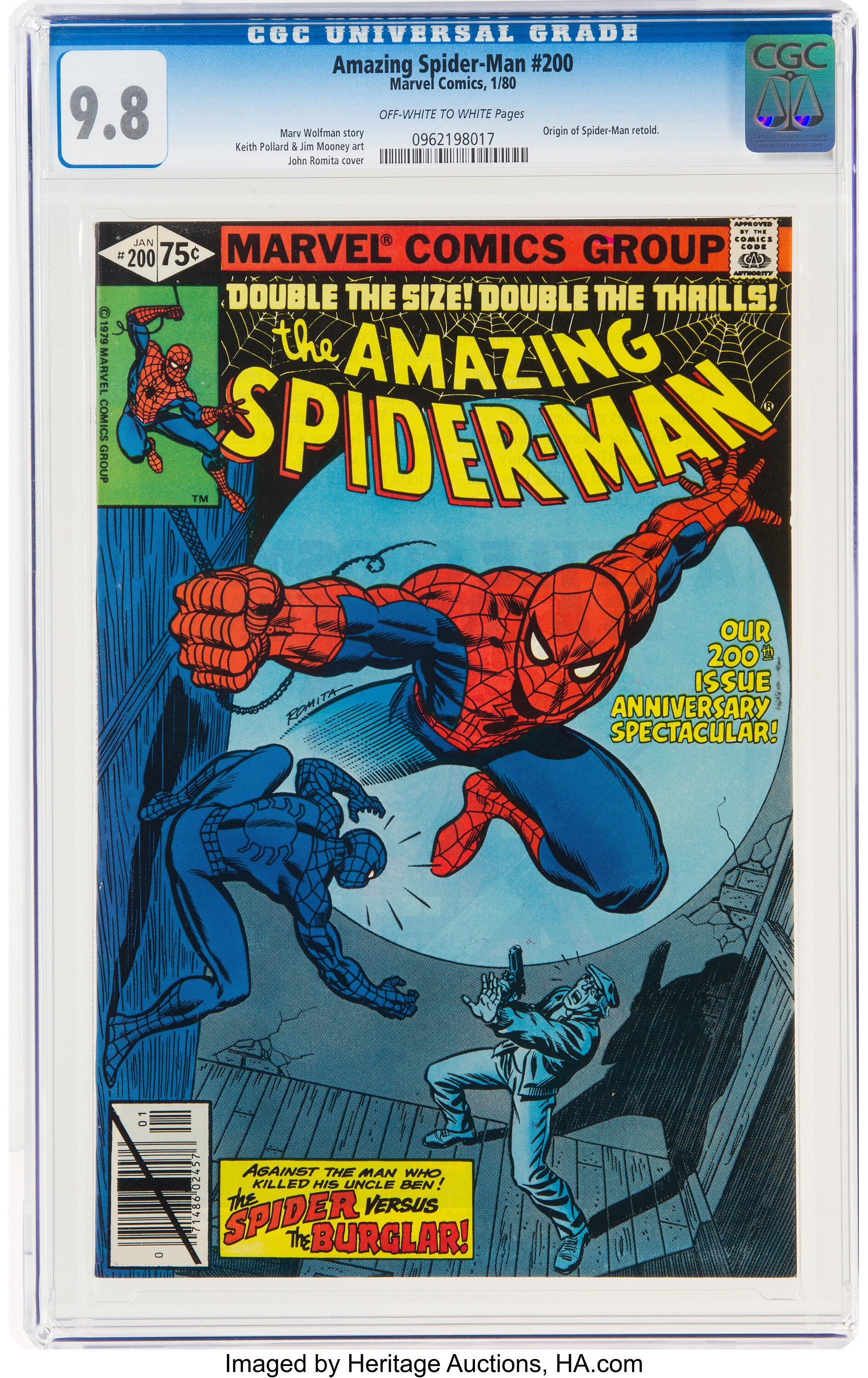 The Amazing Spider-Man #200 (Marvel, 1980) CGC NM/MT  Off-white | Lot  #13037 | Heritage Auctions