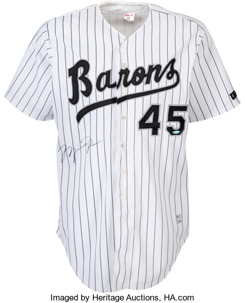 Sold at Auction: Michael Jordan autographed Birmingham Barons jersey.