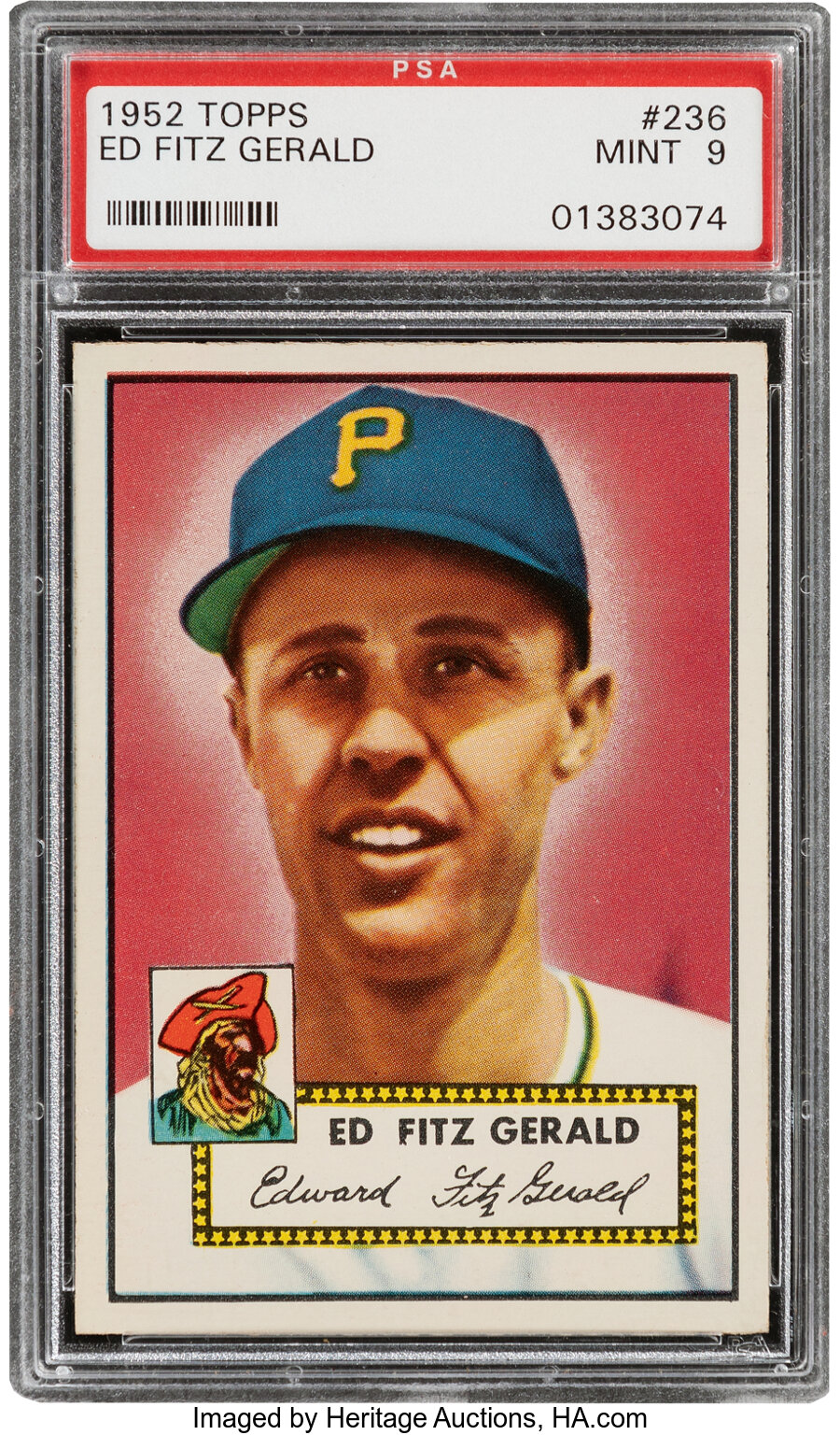 1952 Topps Ed Fitz Gerald #236 PSA Mint 9 - None Higher!