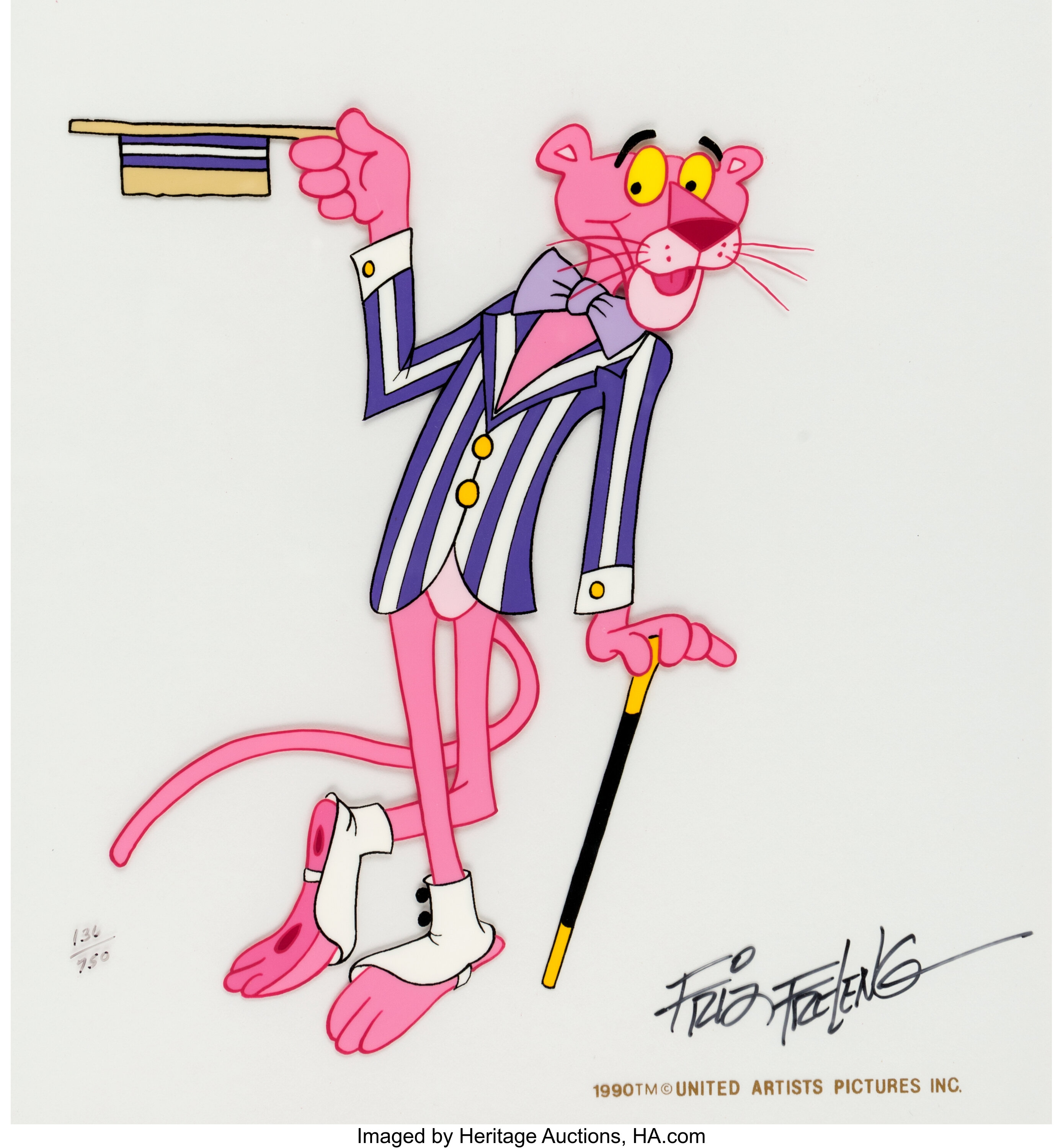 Friz Freleng Pink Panther Original Production Drawing from Olympinks 1980