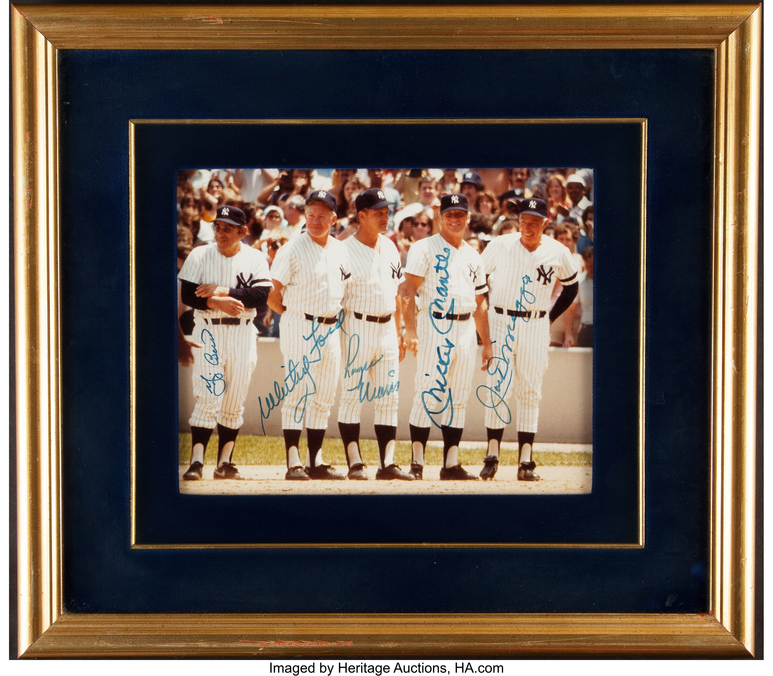 Mickey Mantle Roger Maris Whitey Ford Yankees Legends Signed Photo