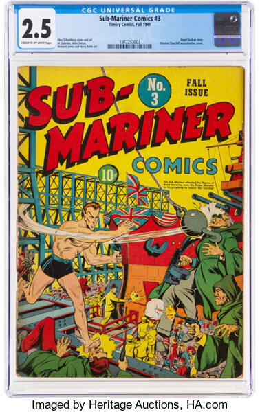 Golden Age (1938-1955):Superhero, Sub-Mariner Comics #3 (Timely, 1941) CGC GD+ 2.5 Cream to off-white pages....