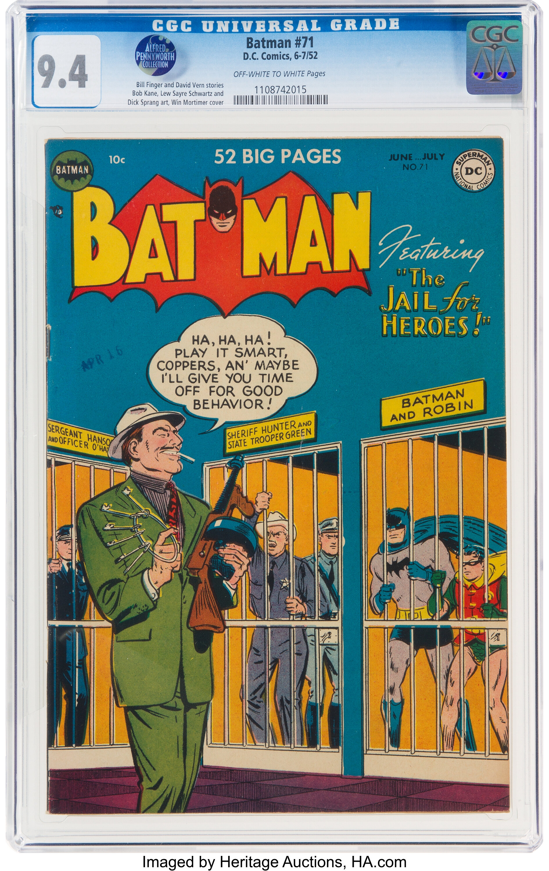 Batman #71 (DC, 1952) CGC NM  Off-white to white pages.... | Lot #92047  | Heritage Auctions