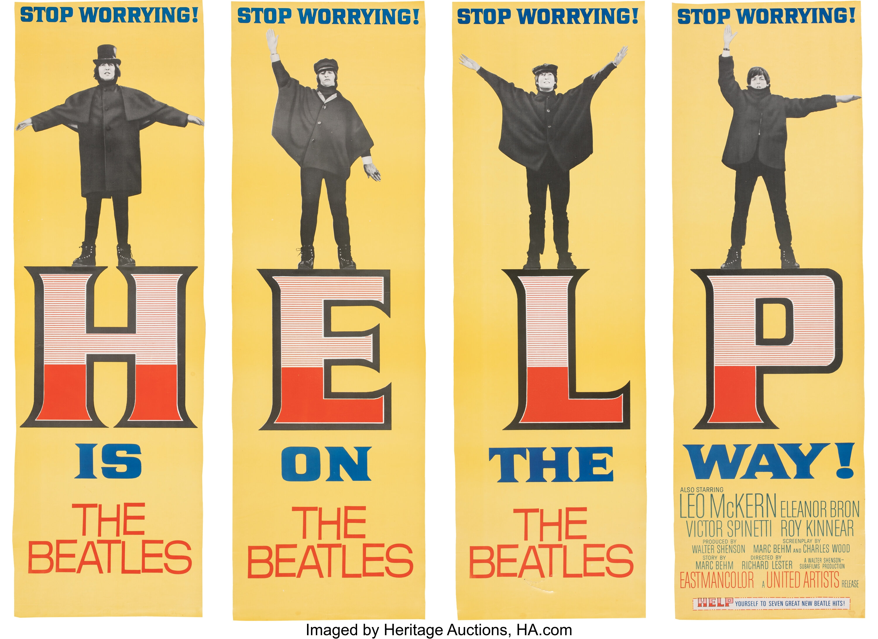 The Beatles Help Original Complete Promotional Set Of Four Door Lot 3 Heritage Auctions