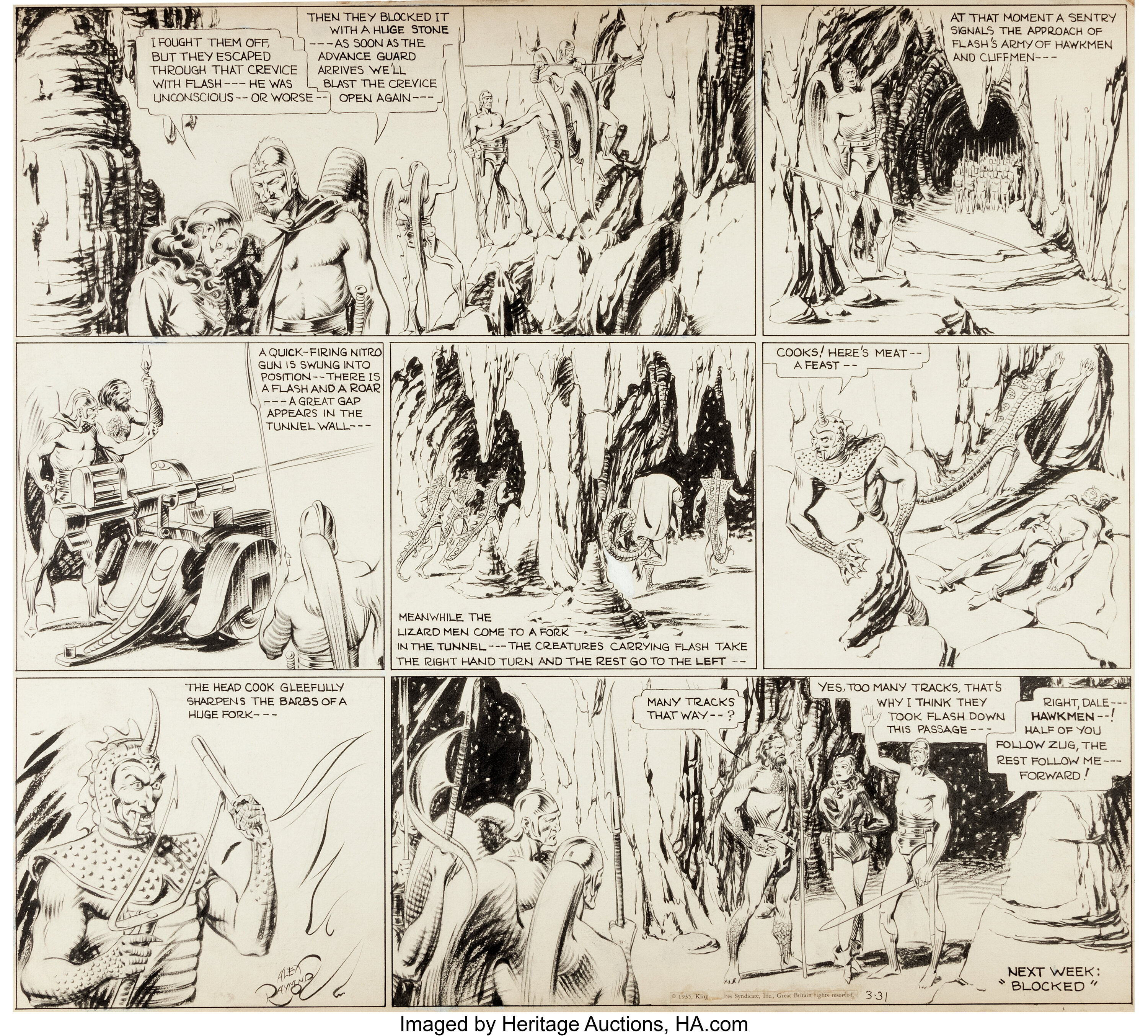 Flash Gordon Sunday by Alex Raymond from 3/21/1943 Large Full Page Size !