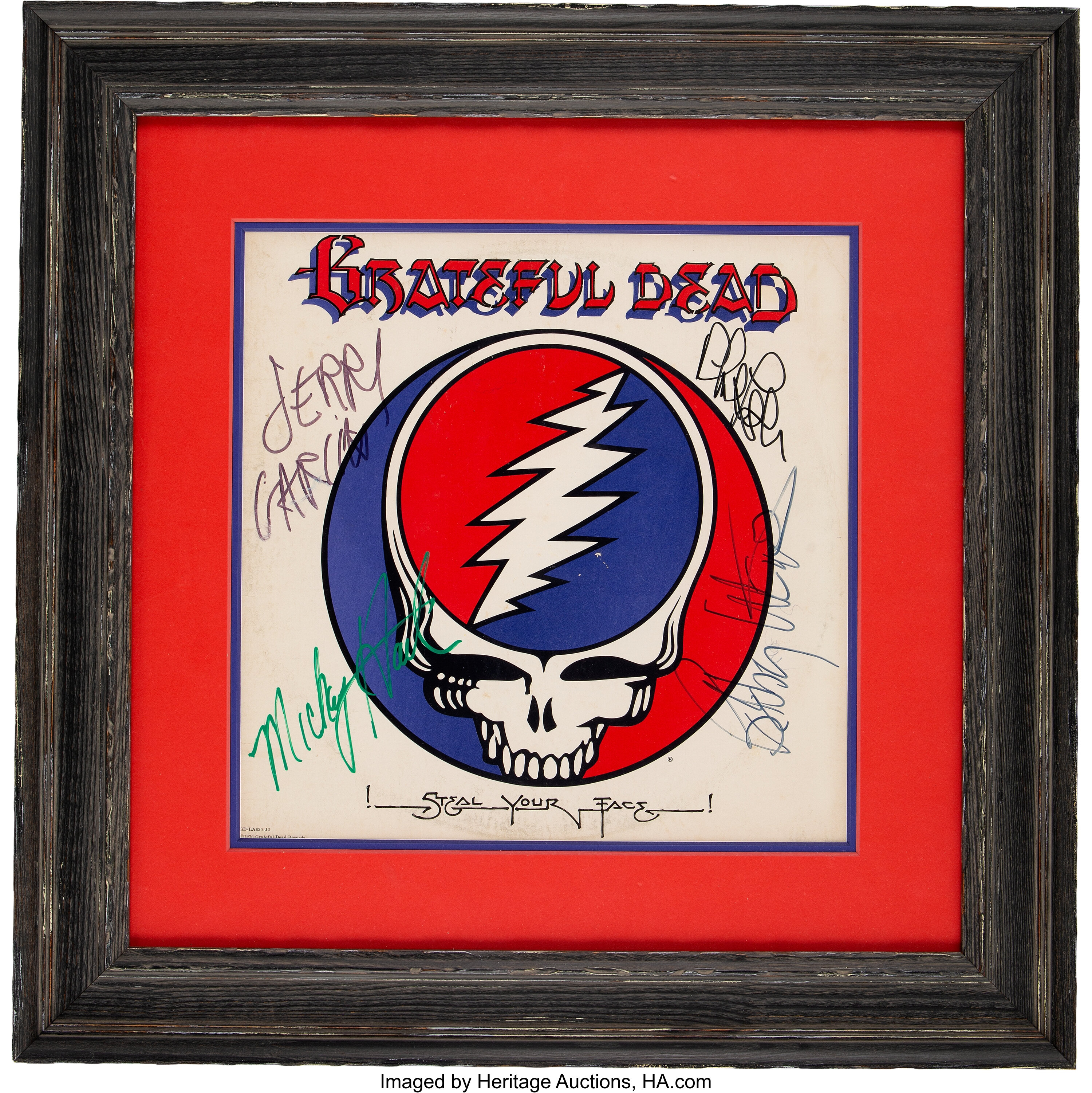 Grateful Dead Signed Steal Your Face Album Sleeve Matted And Lot 364 Heritage Auctions