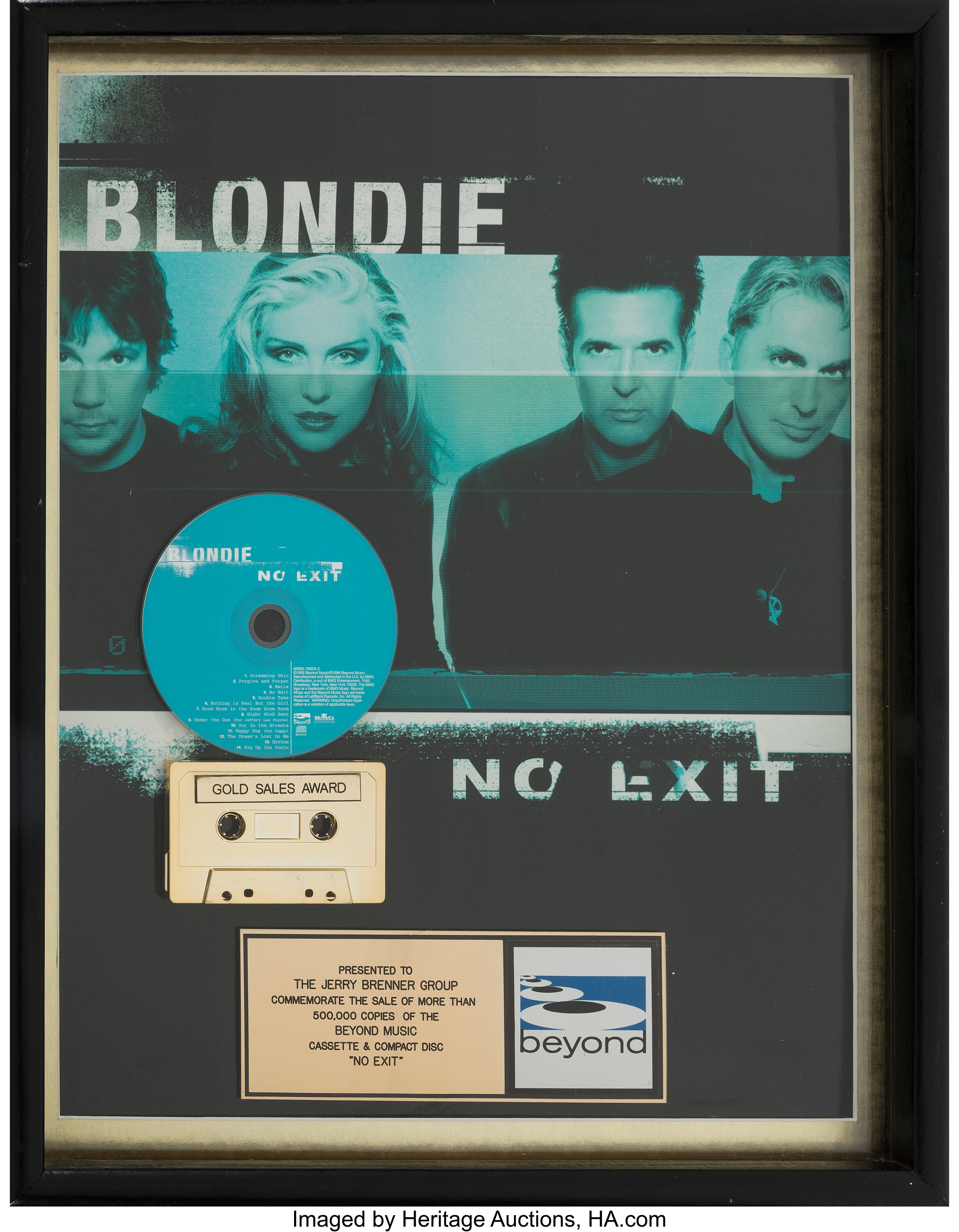 Blondie No Exit In House Gold Sales Award Music Memorabilia Lot 3 Heritage Auctions