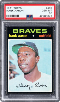 Hank Aaron Signed Autograph Major League MLB Baseball - Beckett Graded 9