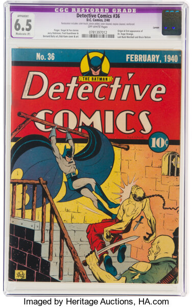 Golden Age (1938-1955):Superhero, Detective Comics #36 Larson Pedigree (DC, 1940) CGC Apparent FN+ 6.5 Moderate (P) Off-white pages....