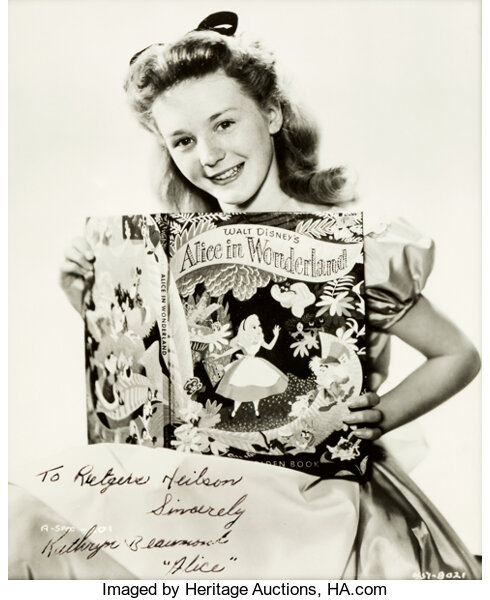 Kathryn Beaumont signed photo selling - Disney legend Alice In Wonderland movie voice actress - autograph