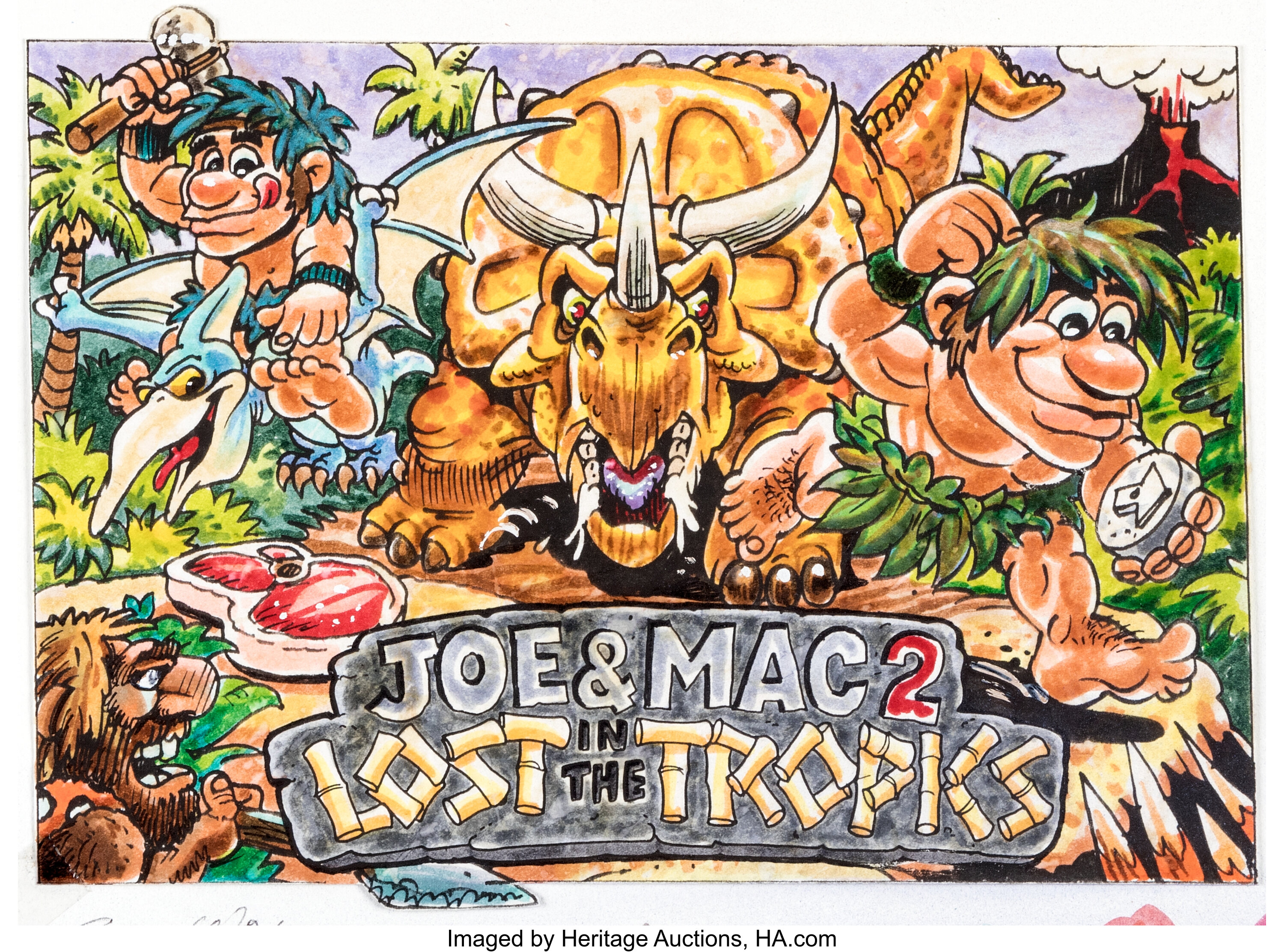 Greg Winters Joe And Mac 2 Lost In The Tropics For Super Nes Video Lot Heritage Auctions