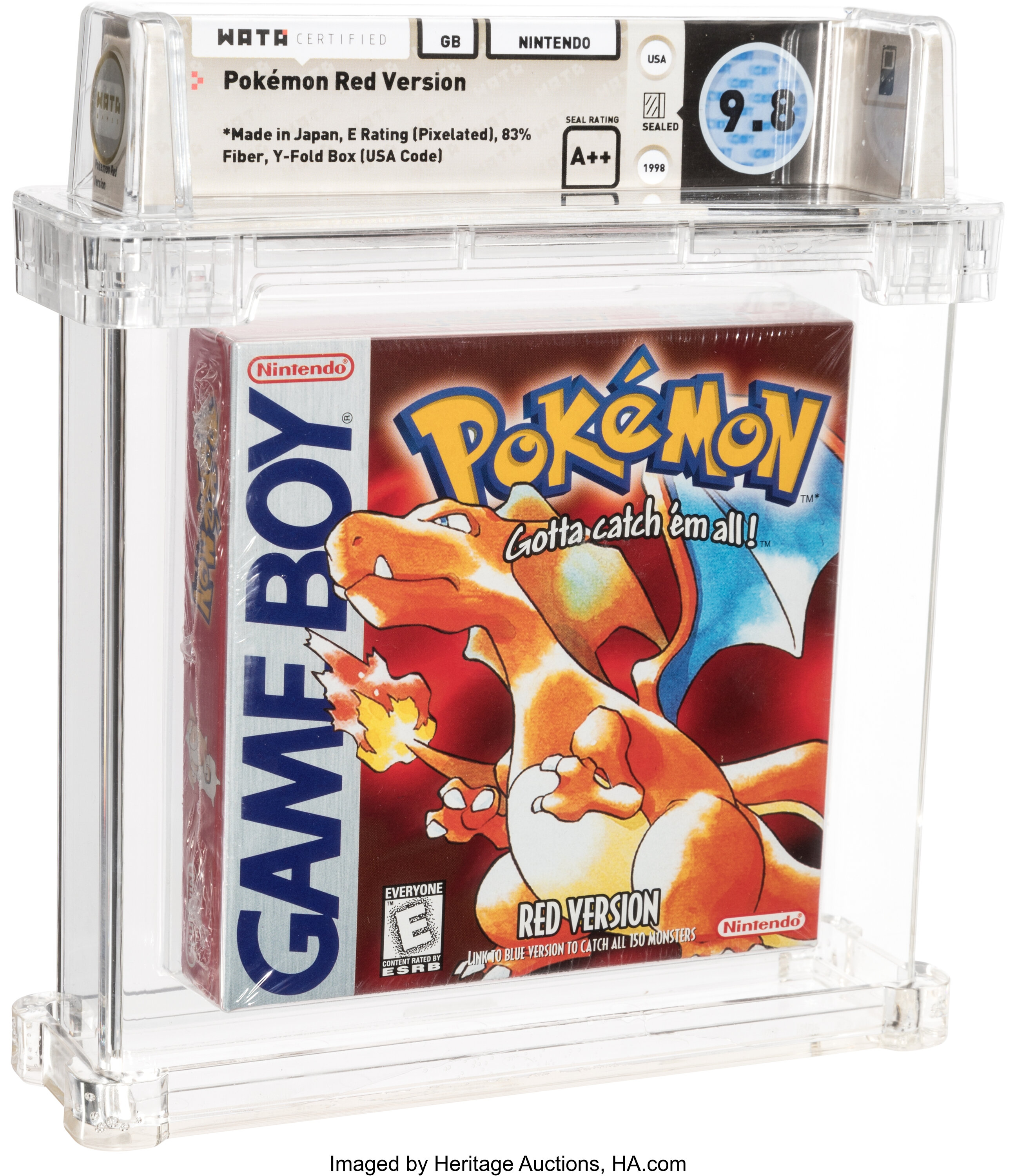 Pokemon Red - Wata 9.8 A++ Sealed [Rattata, Pixel ESRB, | #93050 | Heritage Auctions