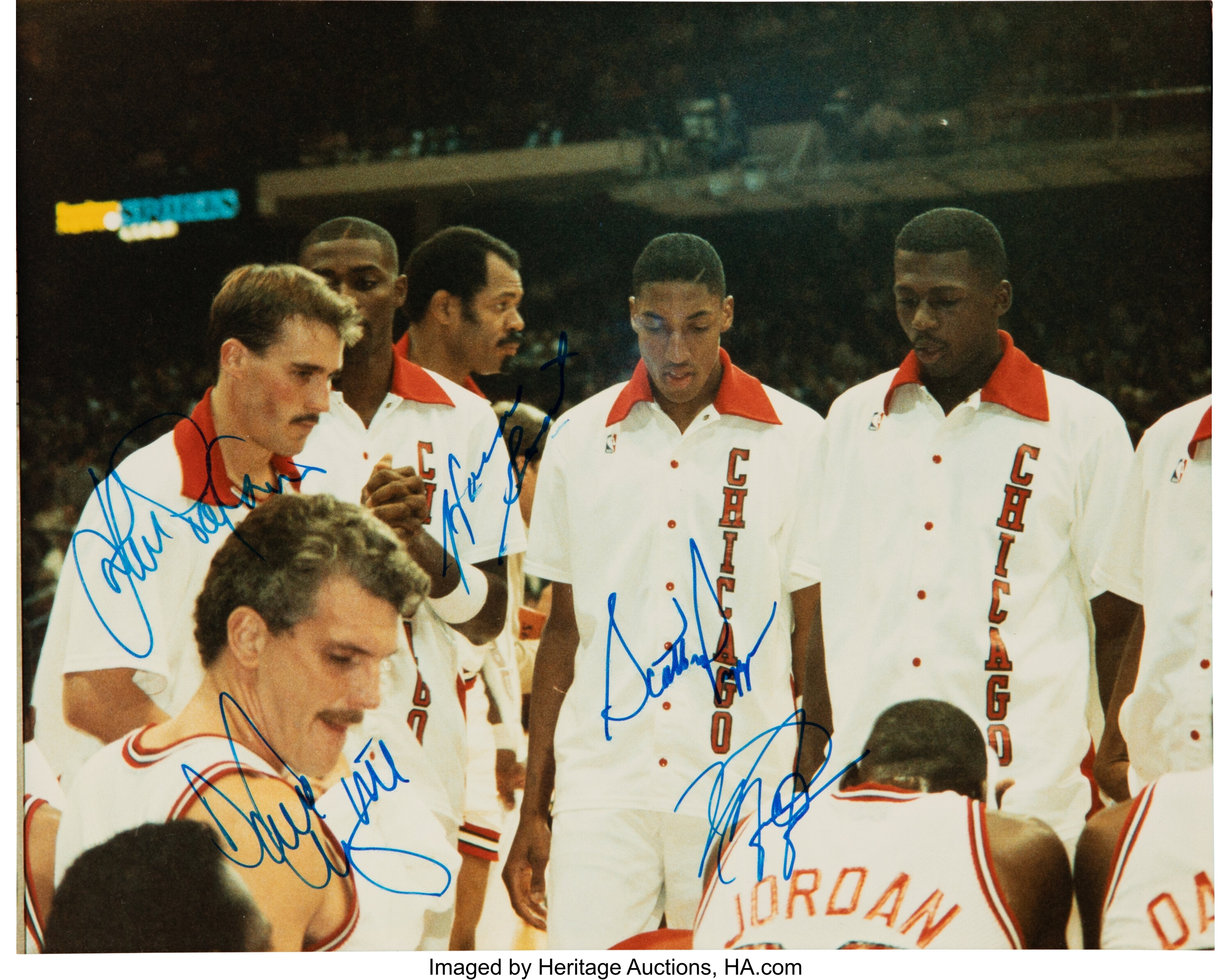 1987 Chicago Bulls Multi-Signed Photo.... Basketball Collectibles | Lot ...