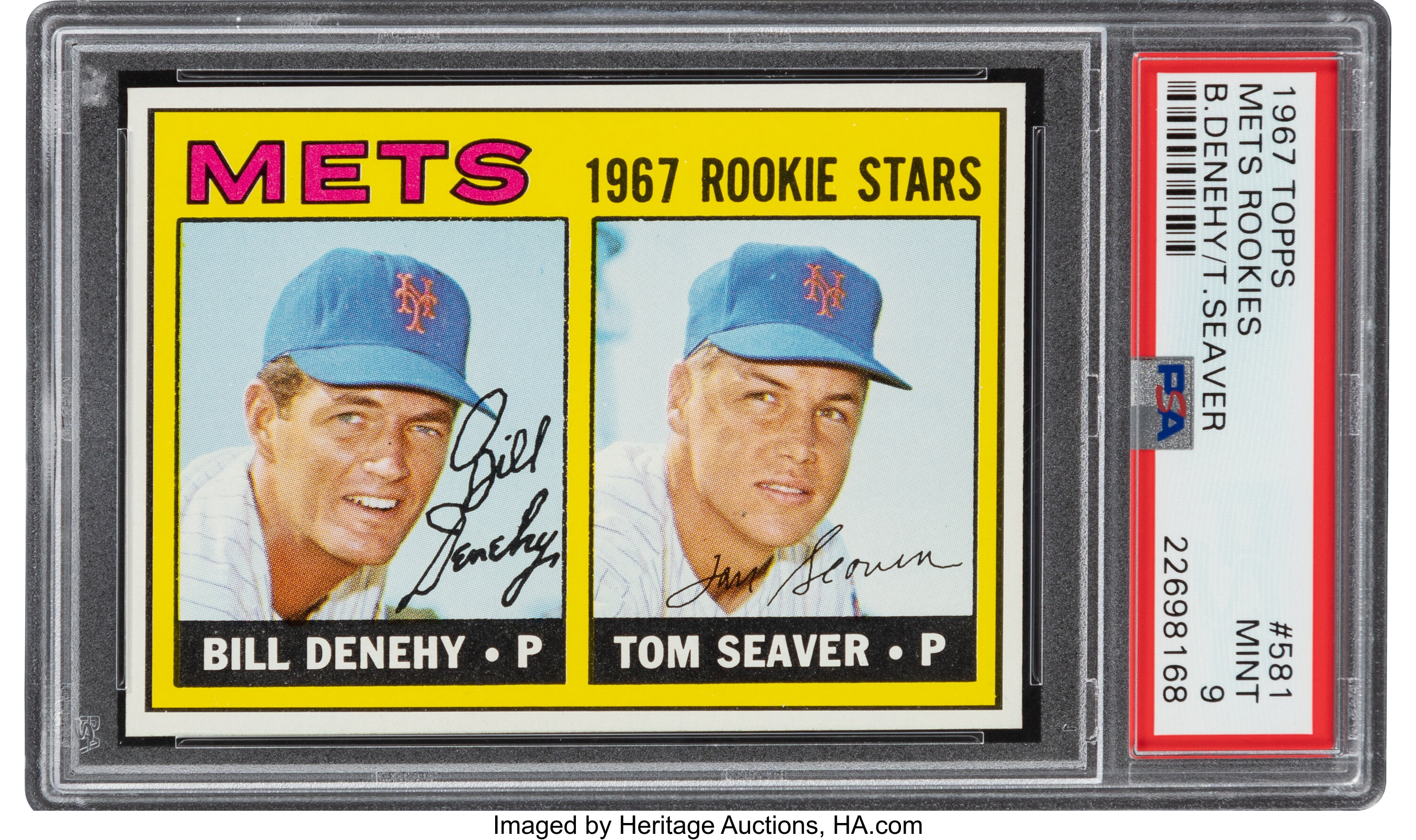 1967 Topps Tom Seaver - Mets Rookie Stars #581 PSA Mint 9. , Lot #58524