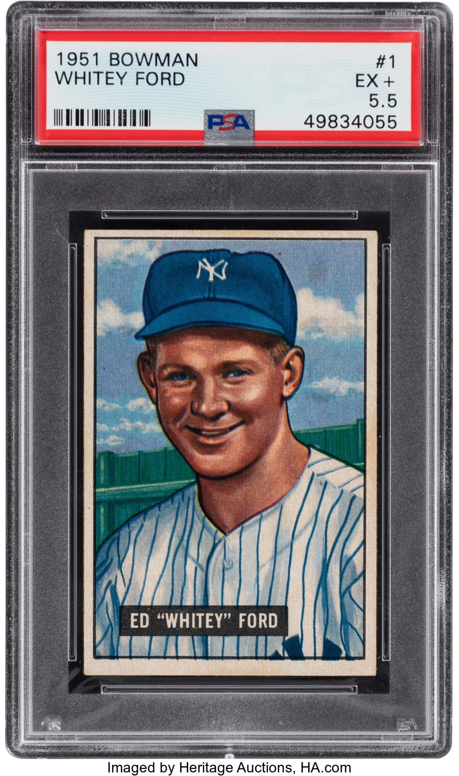 1951 Bowman Whitey Ford #1 PSA EX+ 5.5