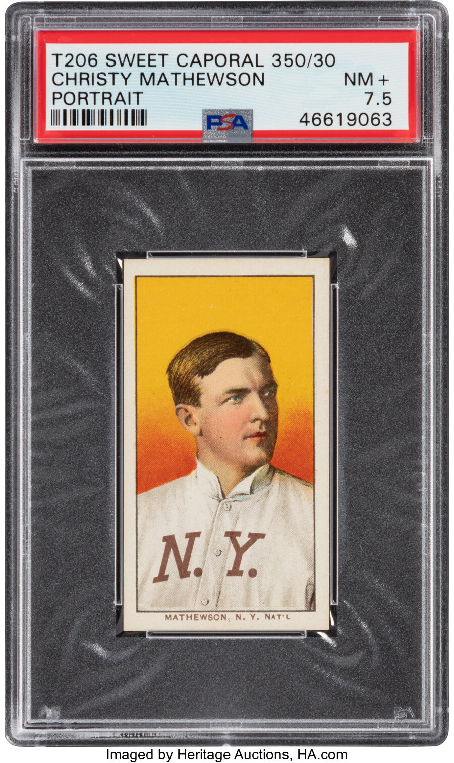 1909-11 T206 Sweet Caporal 350/30 Christy Mathewson (Portrait) PSA NM+ 7.5