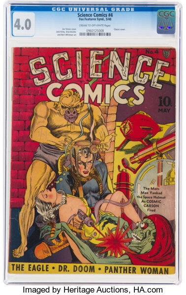 Golden Age (1938-1955):Science Fiction, Science Comics #4 (Fox, 1940) CGC VG 4.0 Cream to off-white pages....