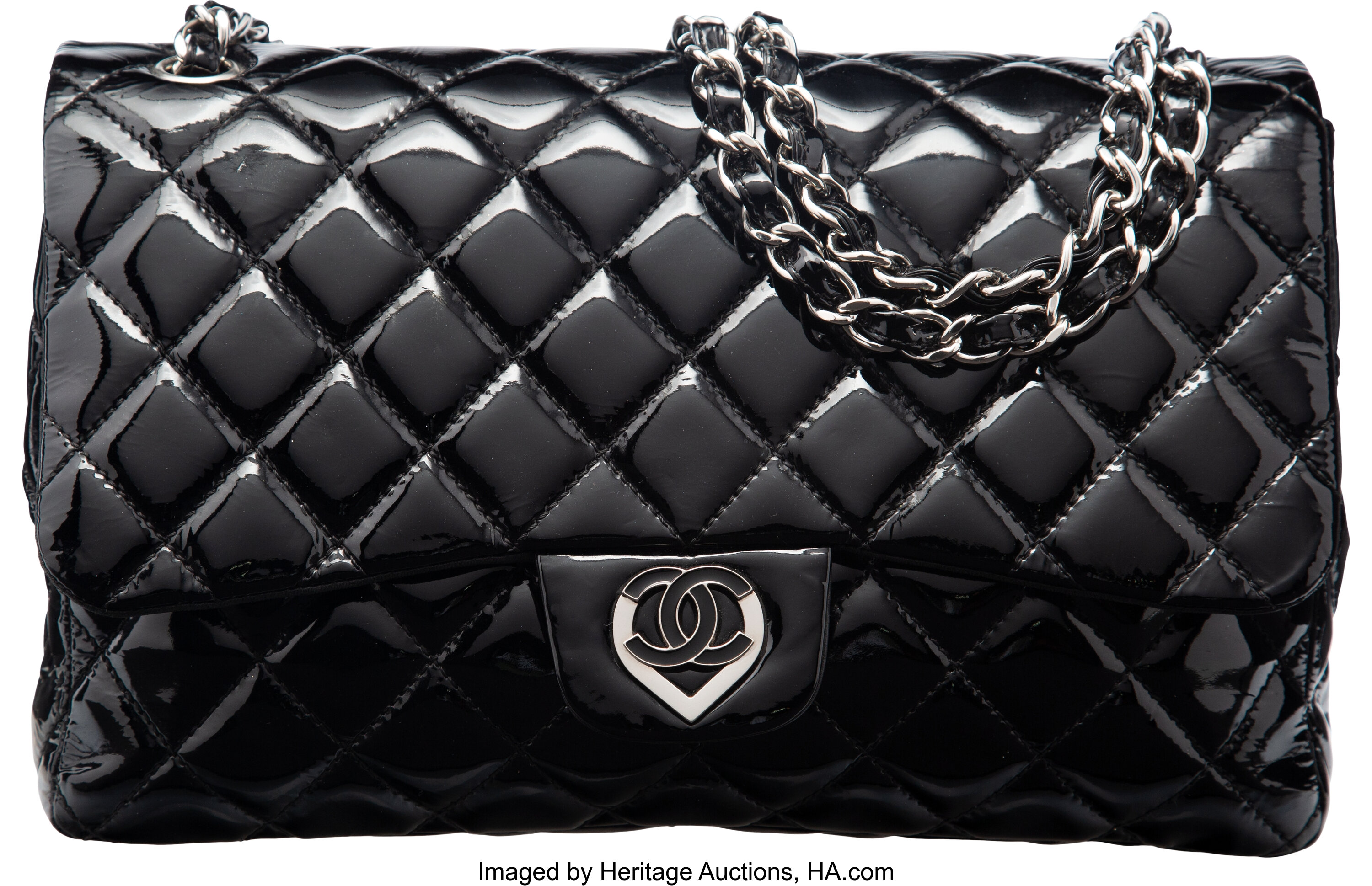 Chanel Patent Leather Heart Handbag
