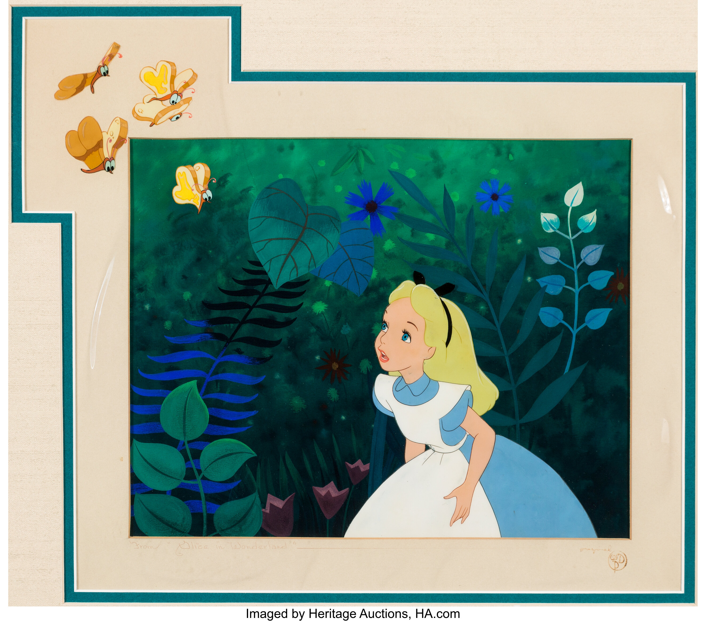 Alice In Wonderland Alice And Bread And Butterflies Production Cel Lot Heritage Auctions