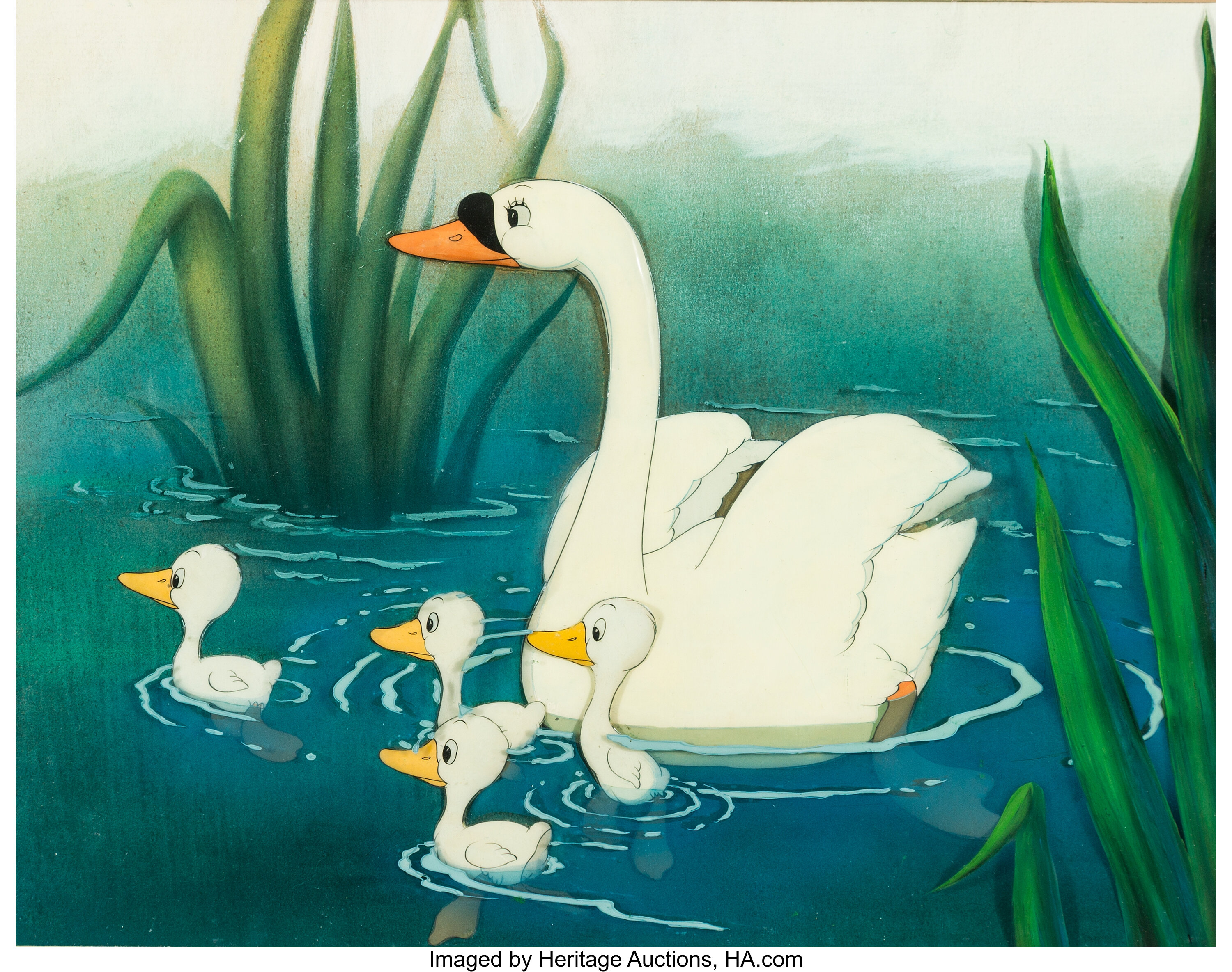 Ugly Duckling Production Cel Courvoisier Setup (Walt Disney, 1939 ...