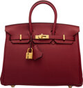 BIRKIN ROUGE GRENAT 25CM - Bags Of Luxury