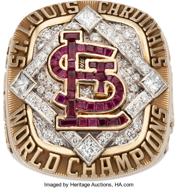 Authentic Albert Pujols Cardinals 2006 World Series Champions Gold