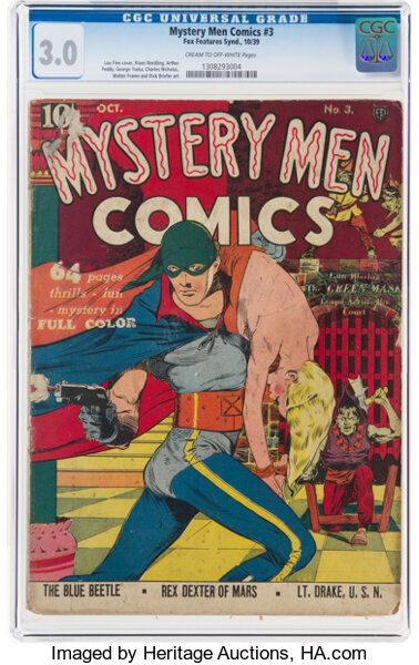 Golden Age (1938-1955):Superhero, Mystery Men Comics #3 (Fox, 1939) CGC GD/VG 3.0 Cream to off-white pages....