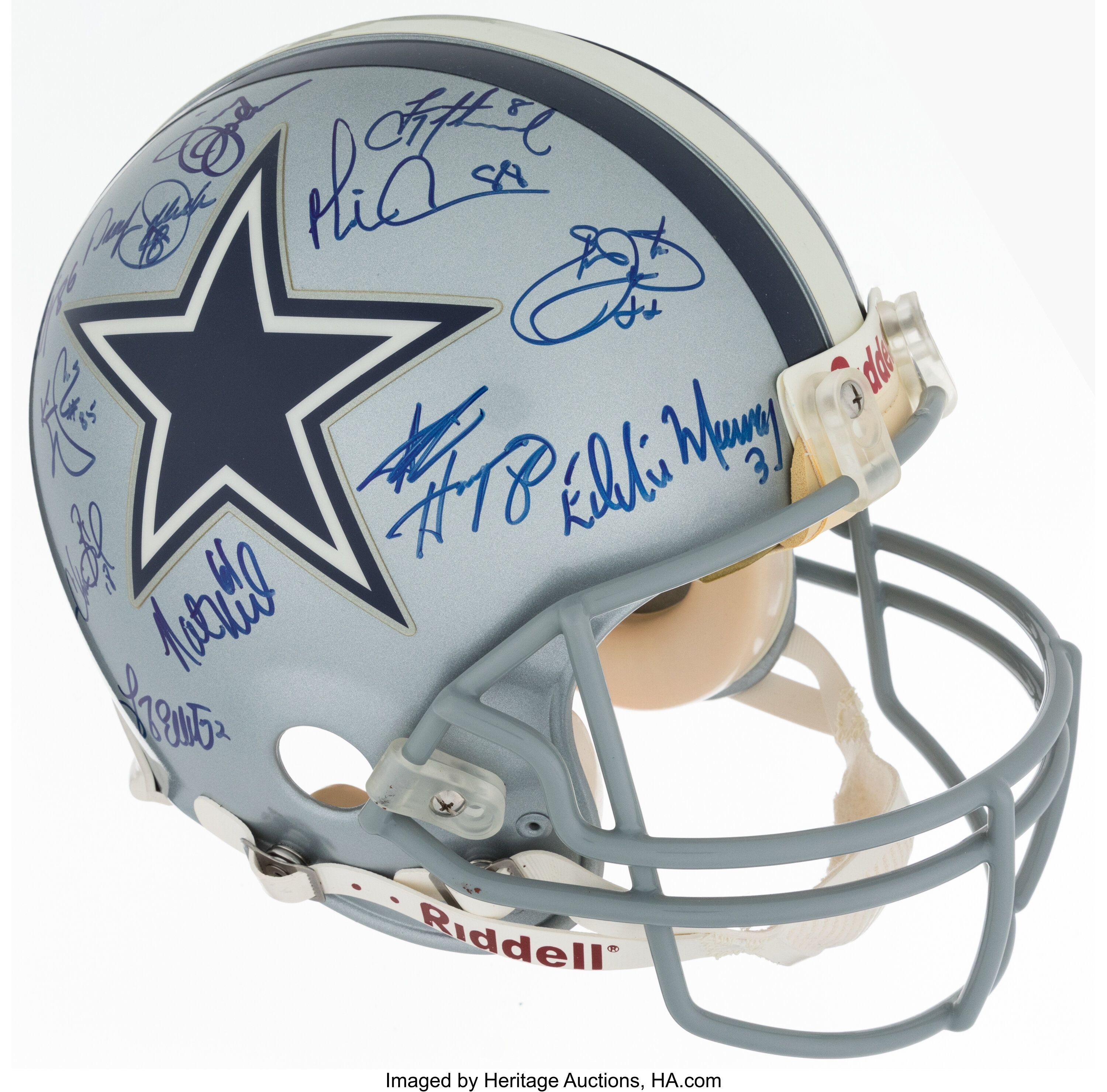 1990s Dallas Cowboys Multi-Signed Helmet. Football Collectibles
