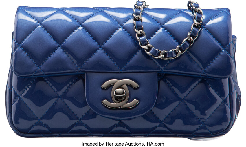 Chanel Metallic Blue 22 Small Bag at 1stDibs