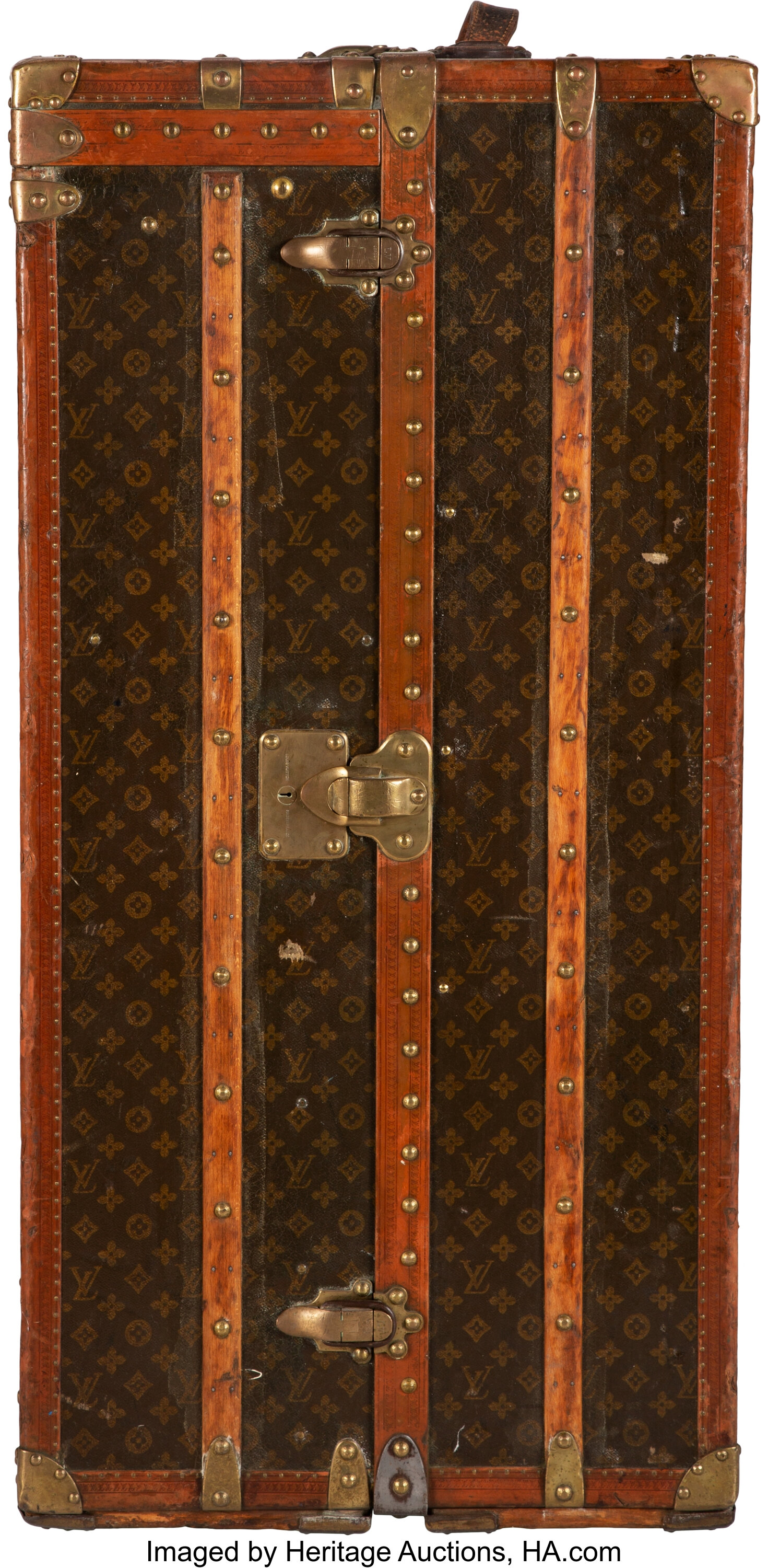 Lot - A Louis Vuitton monogram canvas steamer trunk first half 20th century