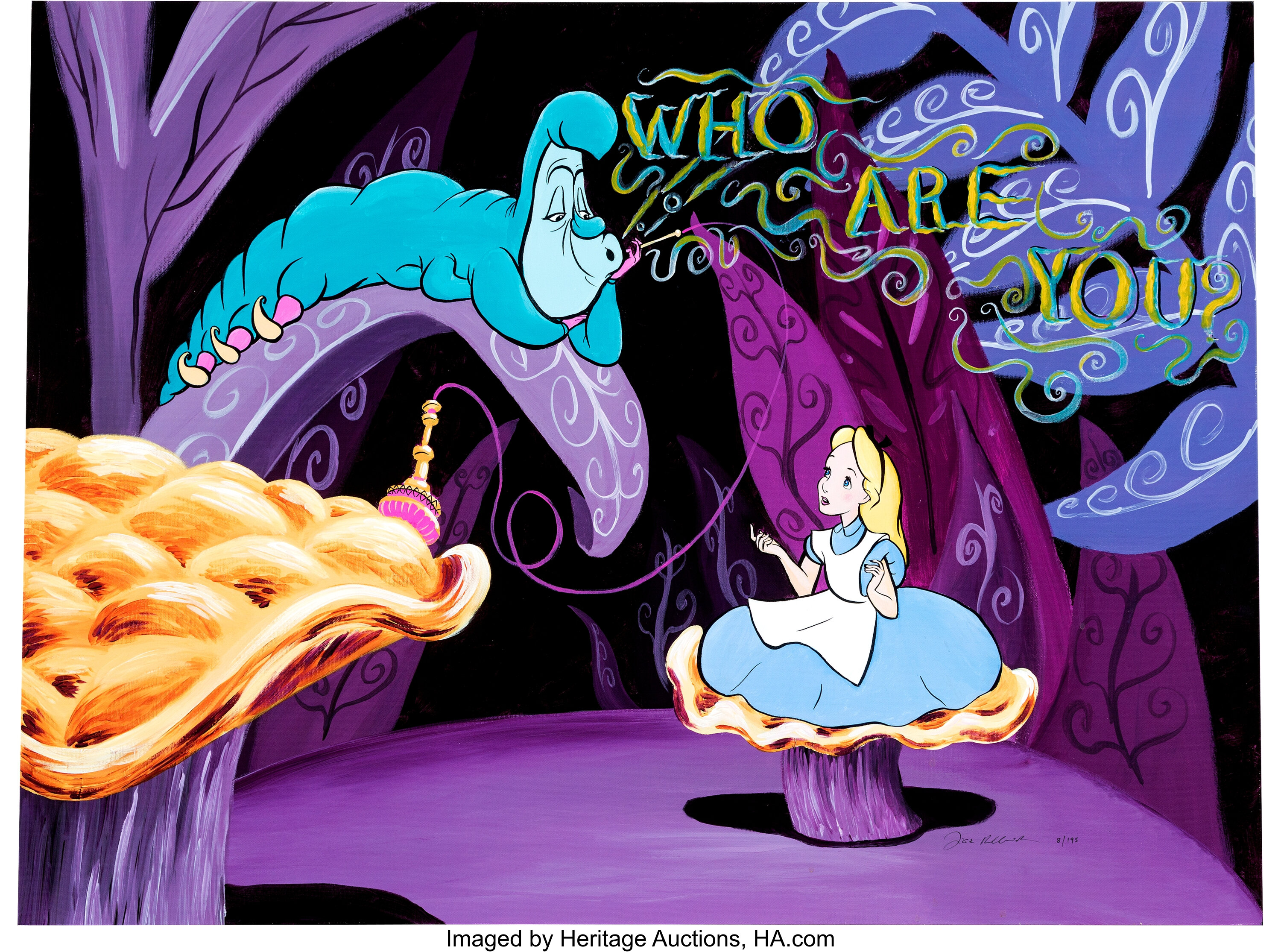 Alice In Wonderland Who Are You Limited Edition Giclee By Tricia Lot Heritage Auctions