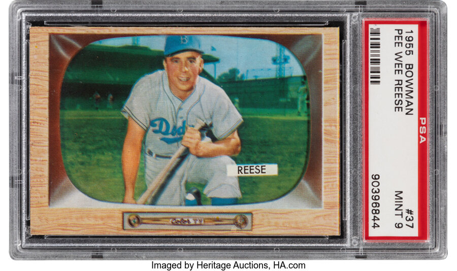 1955 Bowman Pee Wee Reese #37 PSA Mint 9 - Pop Three, None Higher
