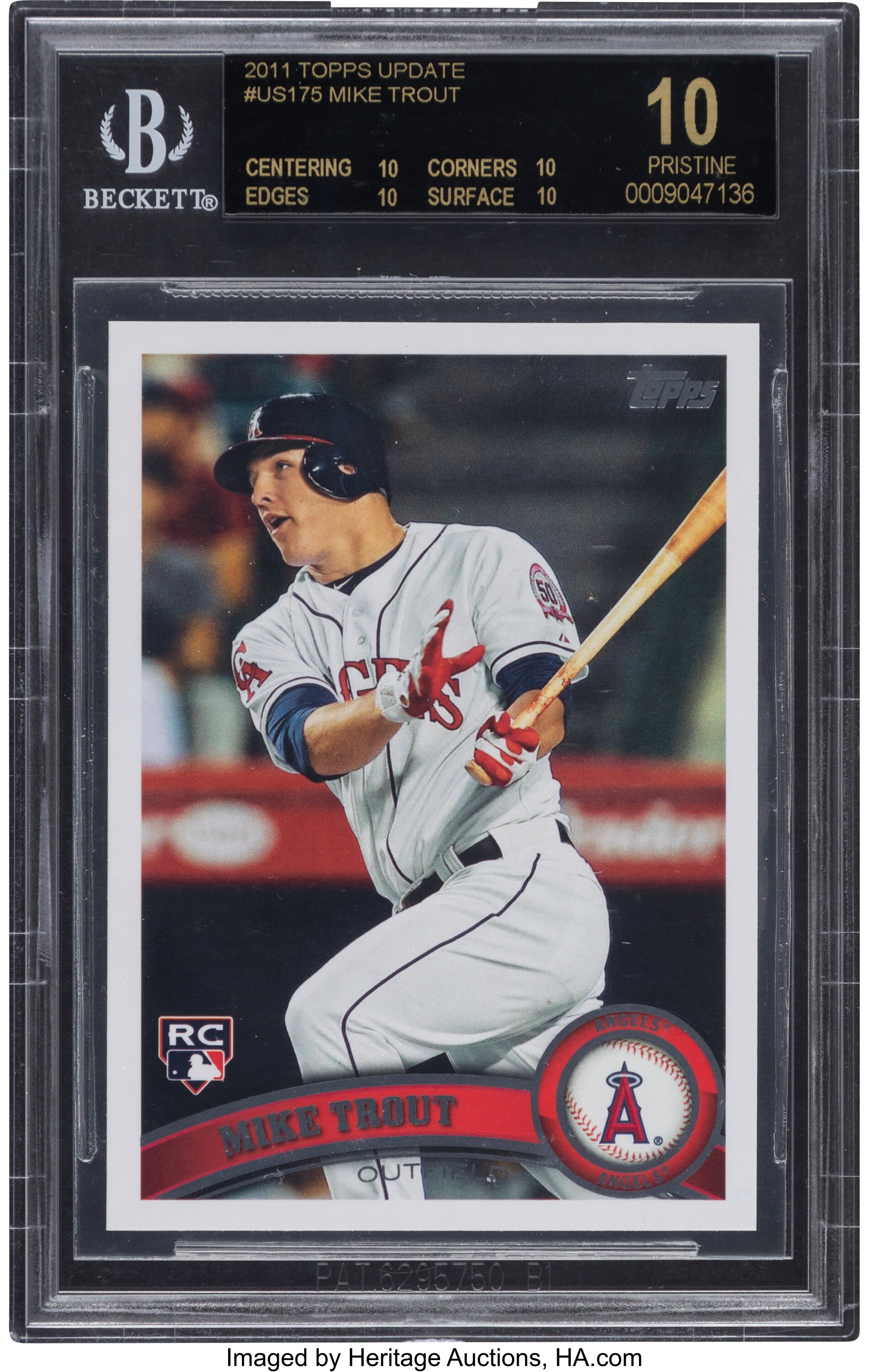 2011 Topps Update Mike Trout #US175 BGS Pristine 10 - Black