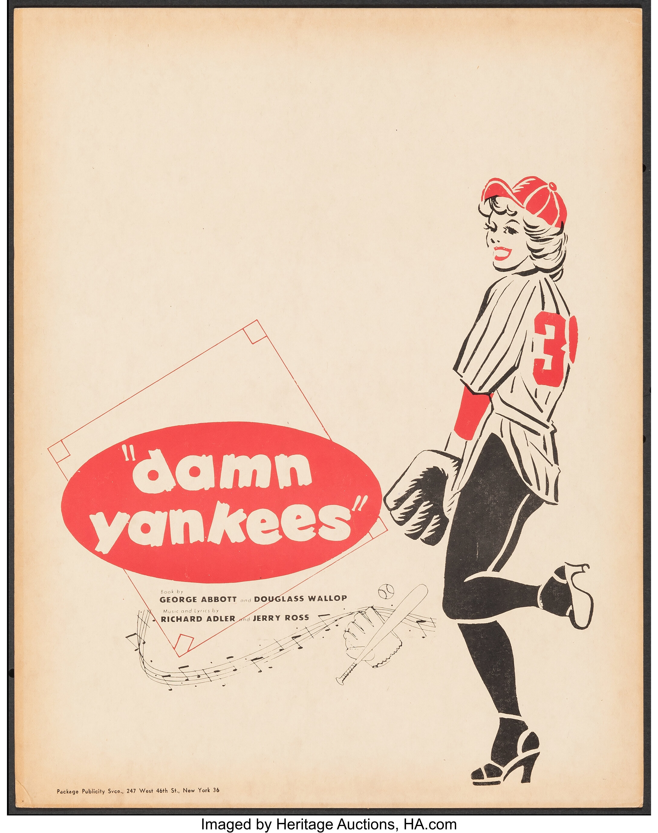 Damn Yankees 14x22 Broadway Show Poster (1955) 