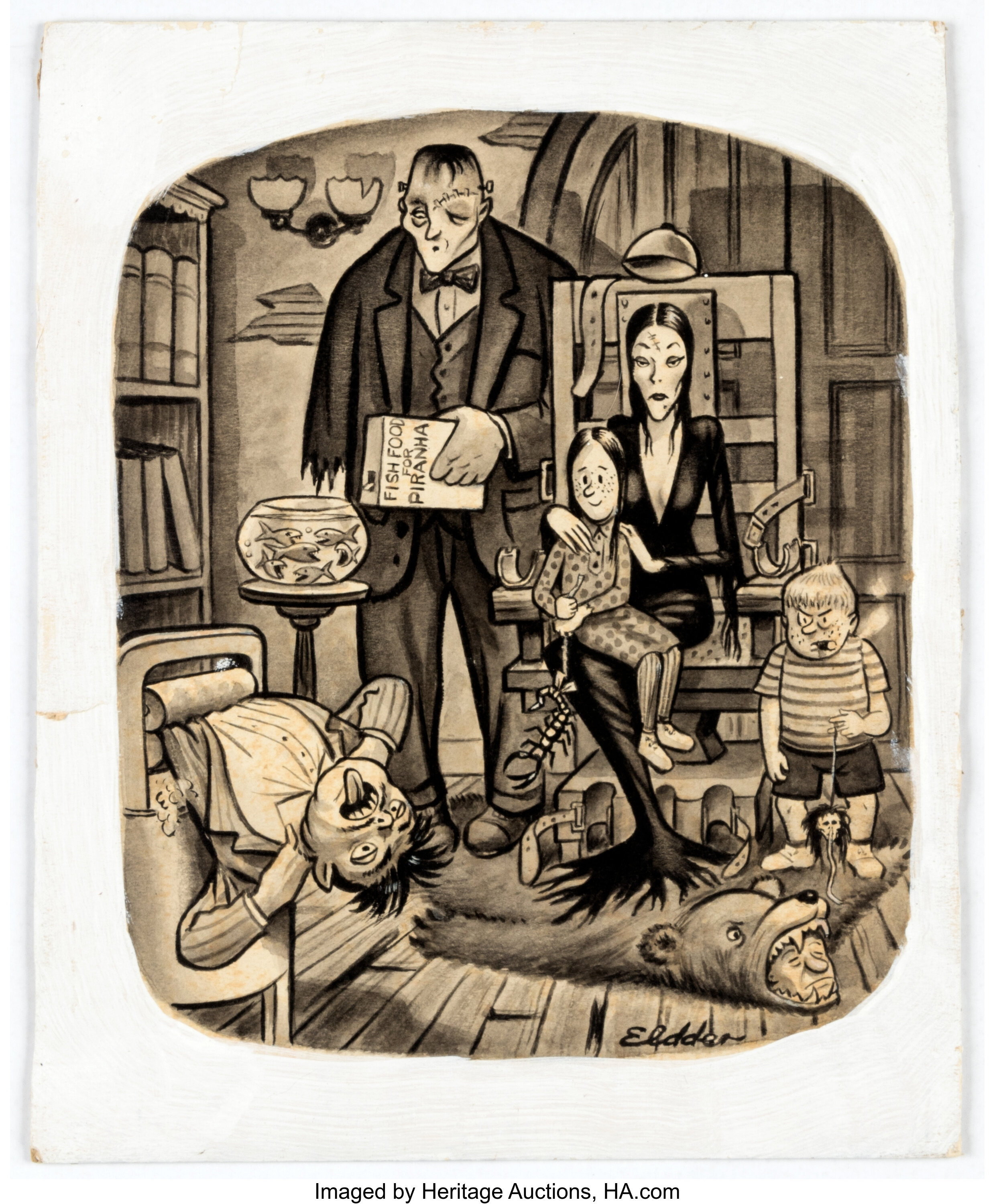 Bill Elder As Eldder Mad 26 Addams Family Illustration Original Lot 13542 Heritage Auctions