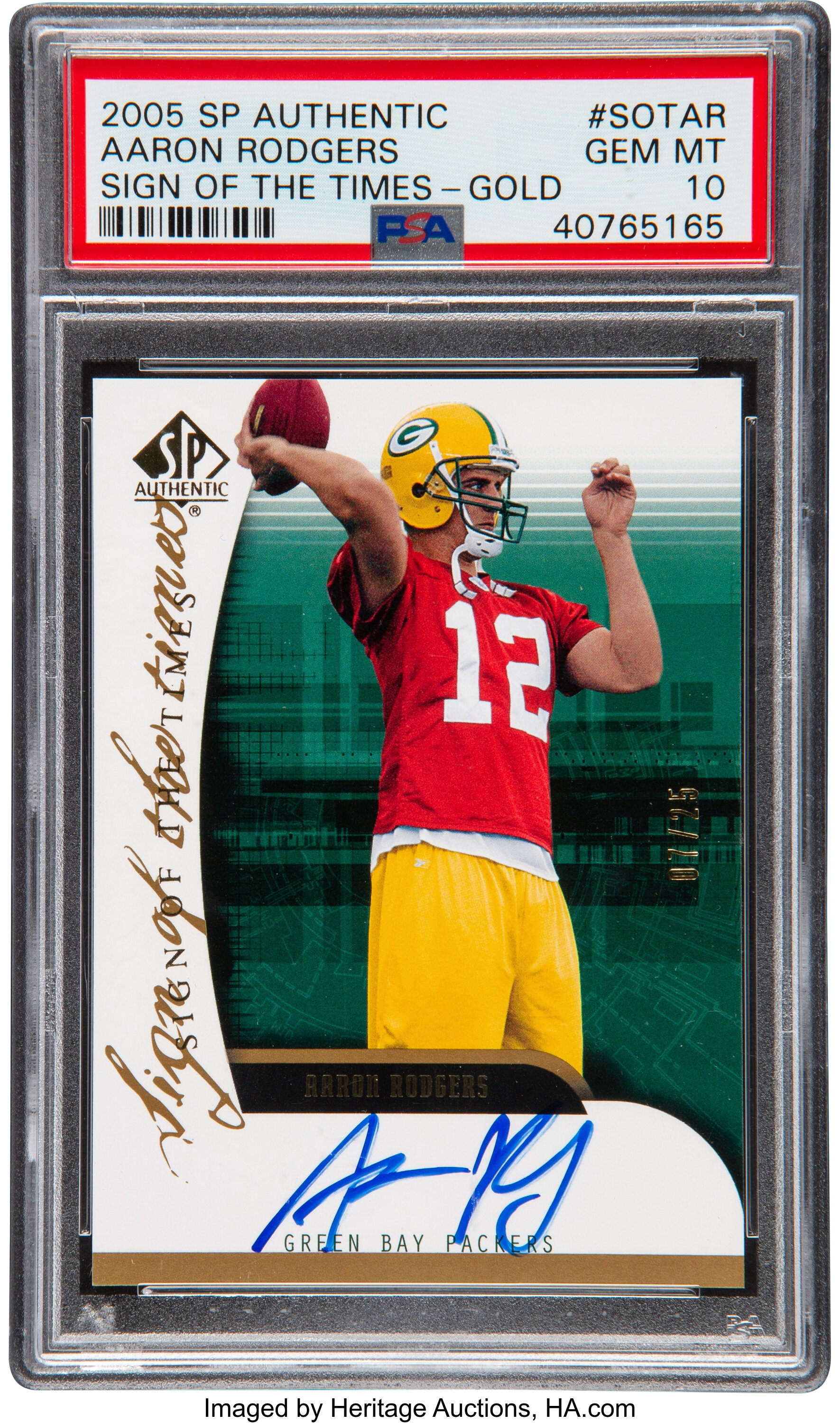 2005 SP Authentic Aaron Rodgers Sign Of The Times Gold Autograph | Lot  #58625 | Heritage Auctions