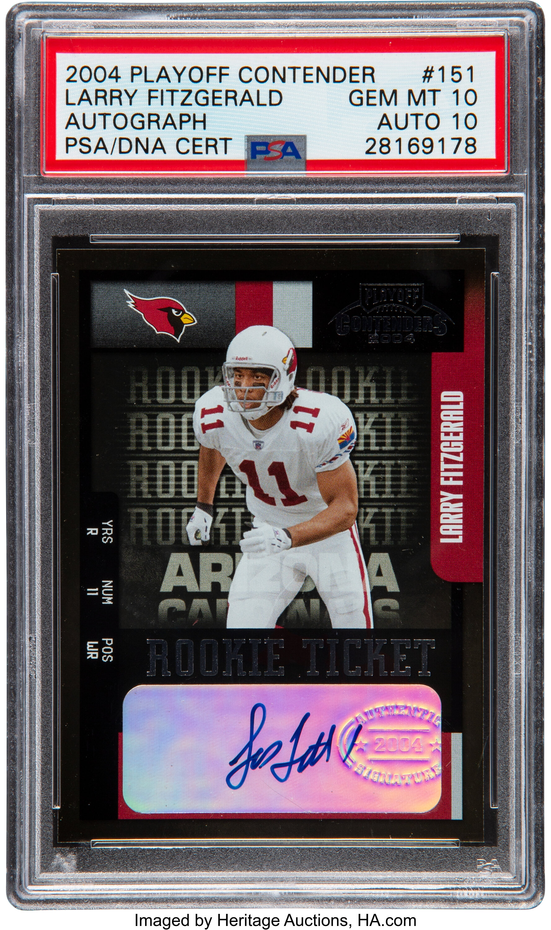 Larry Fitzgerald 2004 Fleer In Scribed Names of the Game Jersey Swatch  083/225 #NGJ-LF Arizona Cardinals