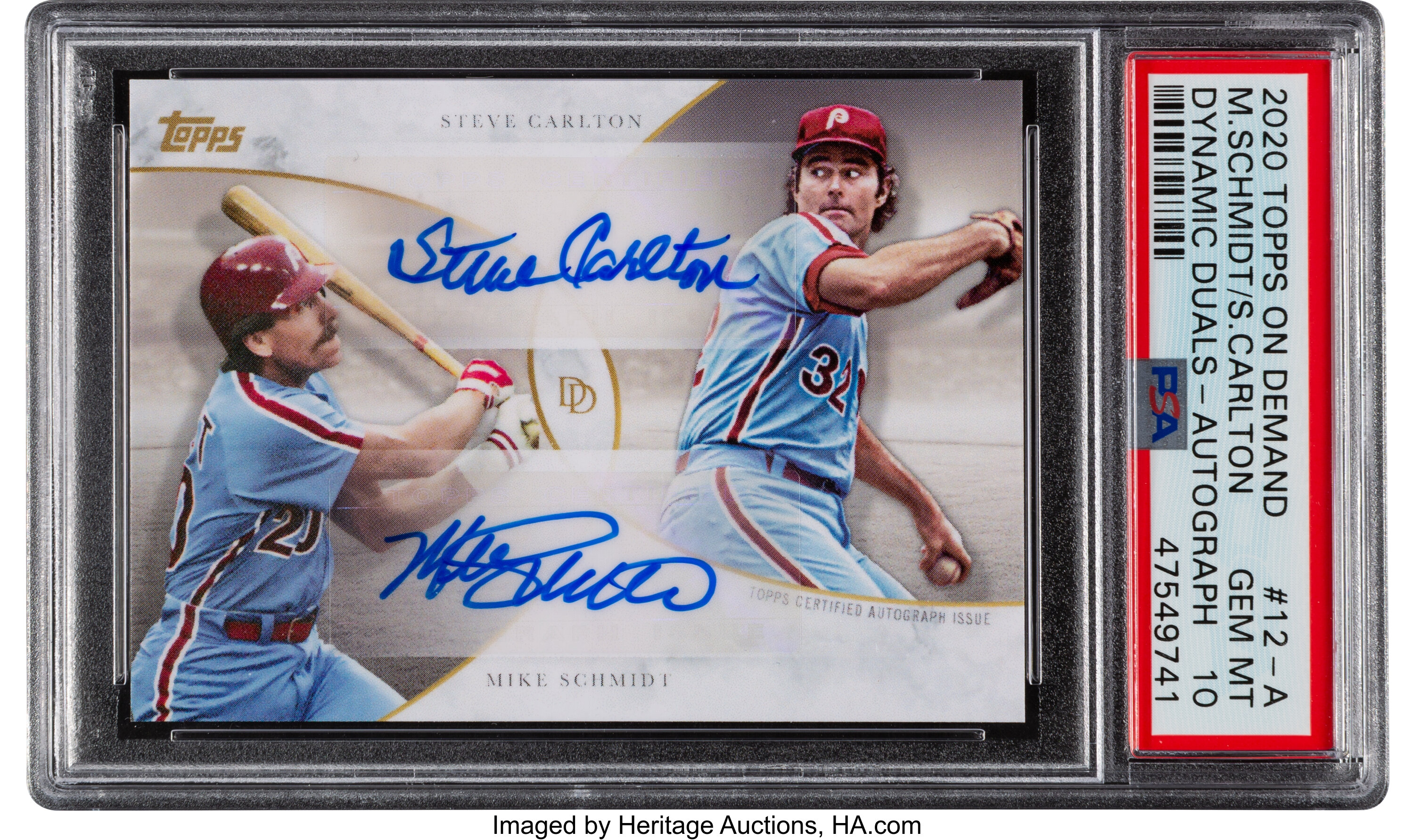 Mike Schmidt / Steve Carlton 2020 Topps On Demand Dynamic Duals #12 – SP  /950 – St. John's Institute (Hua Ming)